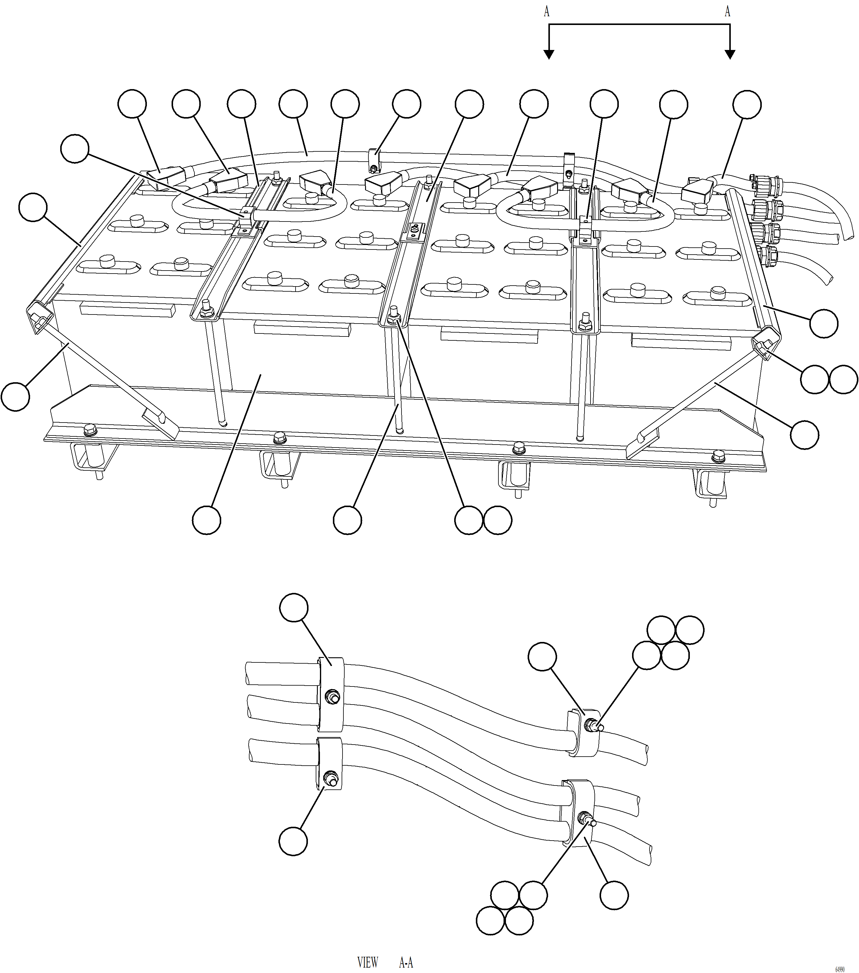 Komatsu parts book diagram for AFE77-AT 830E-5 S/N A50114  GOONYELLA: BATTERY BOX ASSEMBLY    4/7    58F-54-20972