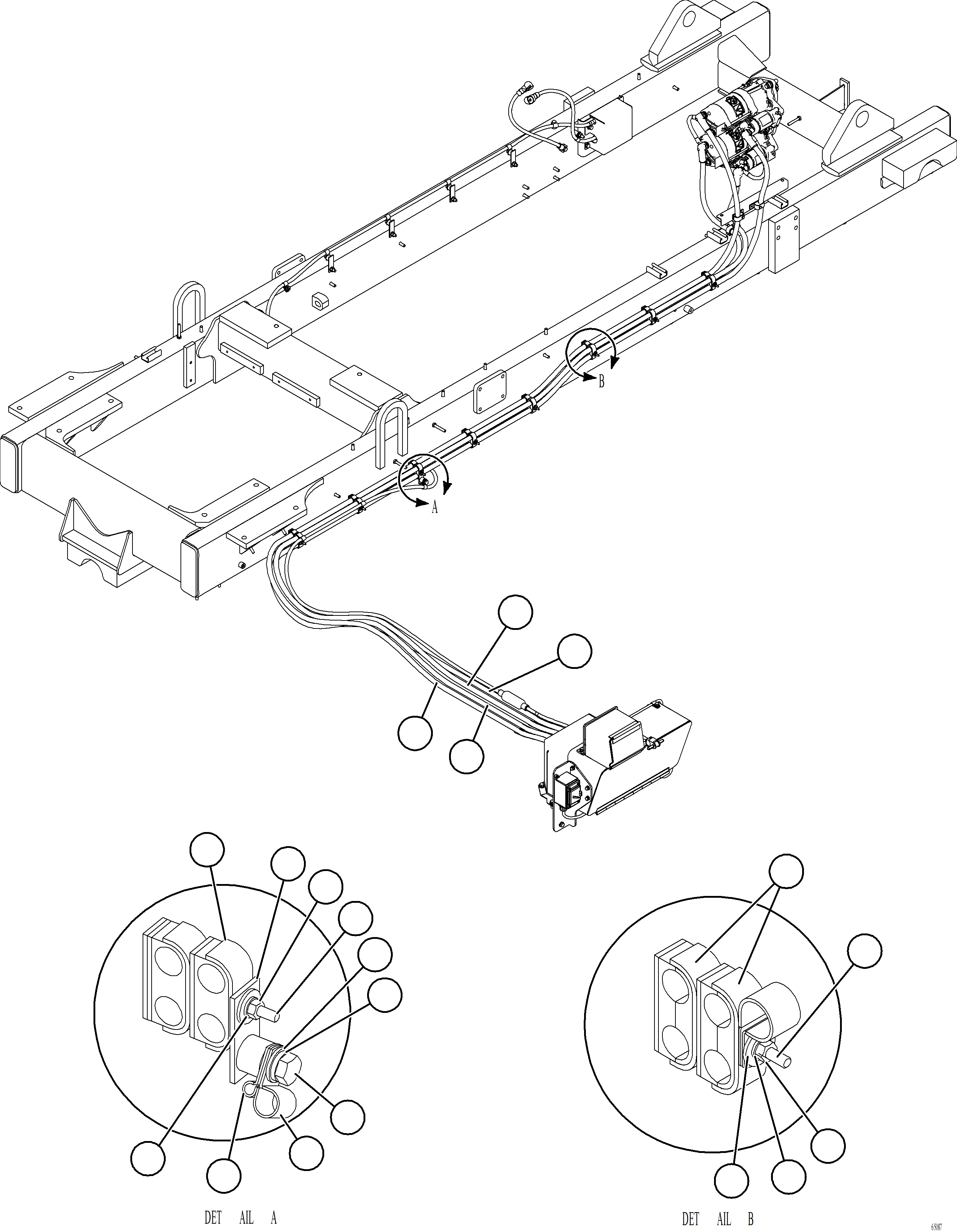 Komatsu parts book diagram for AFE77-AT 830E-5 S/N A50114  GOONYELLA: CRANKING MOTOR WIRING