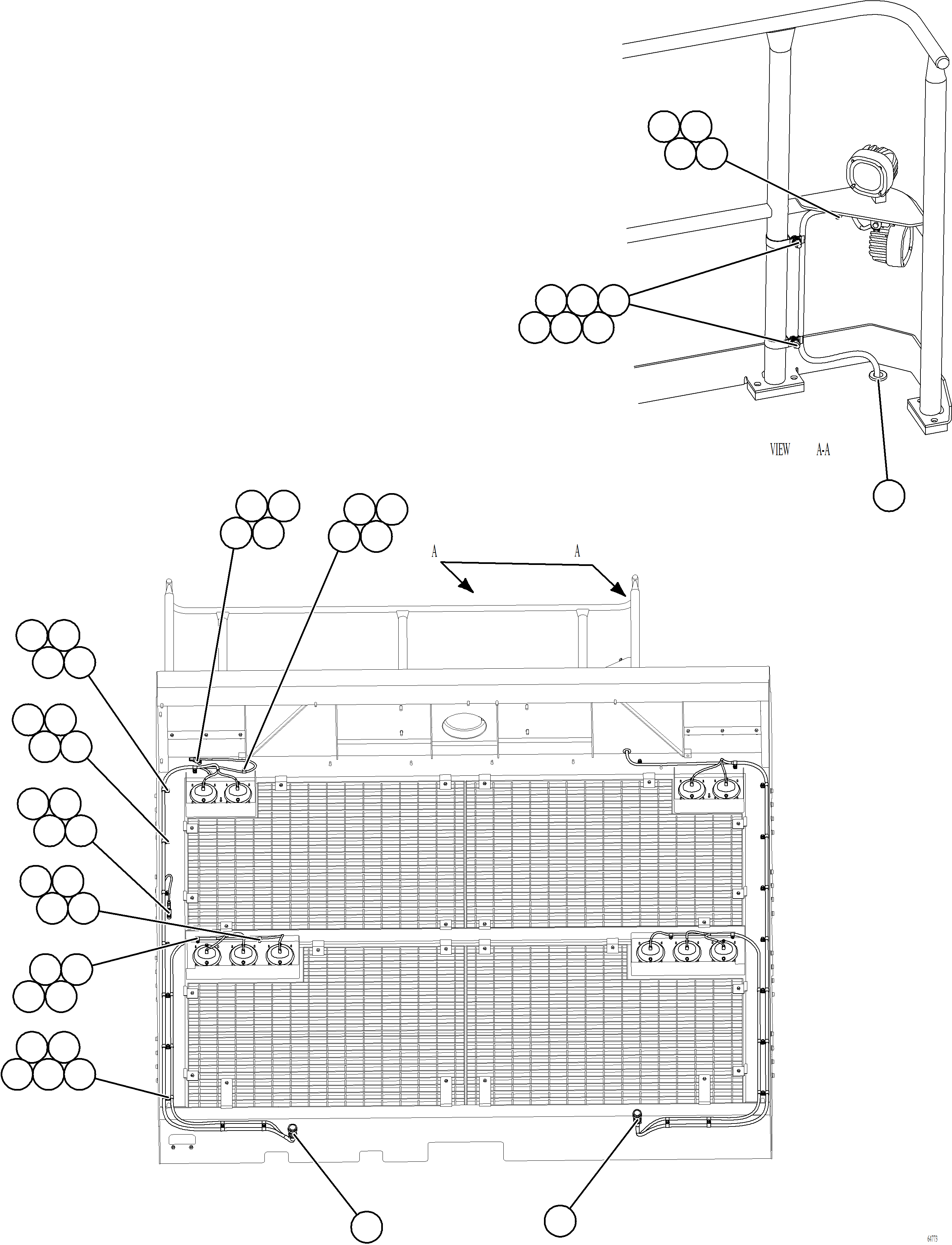 Komatsu parts book diagram for AFE77-AT 830E-5 S/N A50114  GOONYELLA: HEADLIGHT WIRING HARNESS
