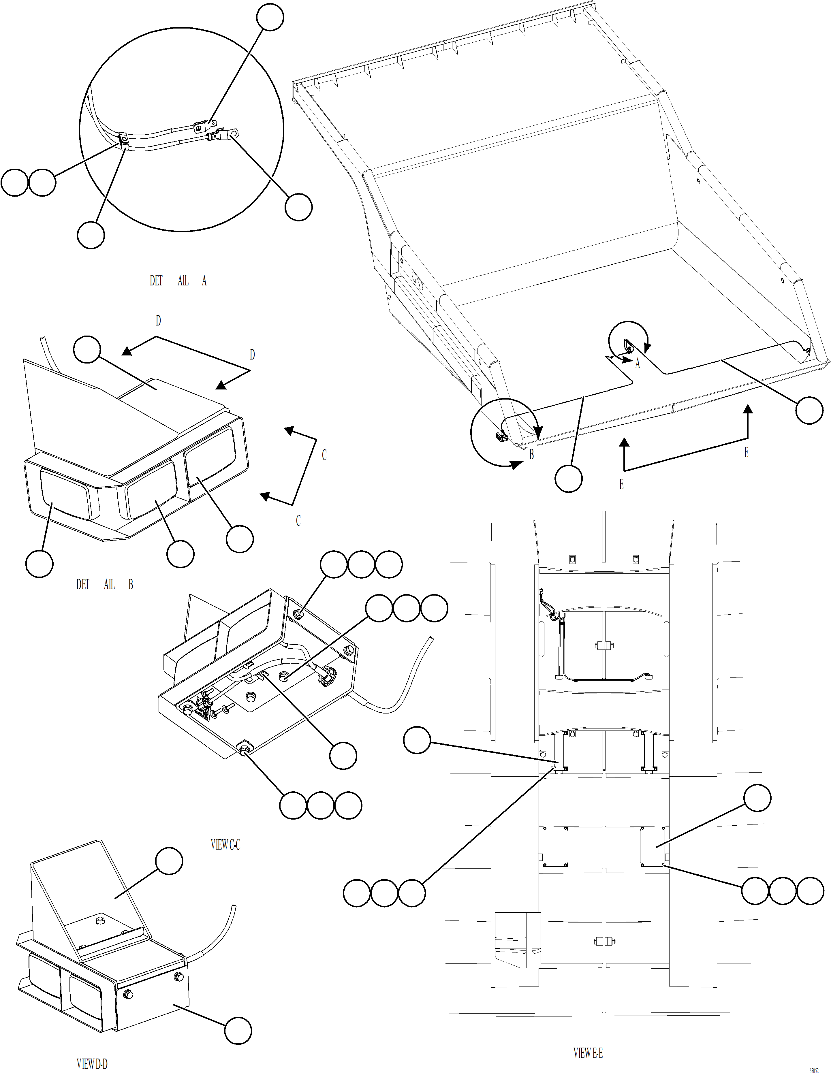 Komatsu parts book diagram for AFE77-AT 830E-5 S/N A50114  GOONYELLA: DUMP BODY CLEARANCE LIGHTS & TURN SIGNALS