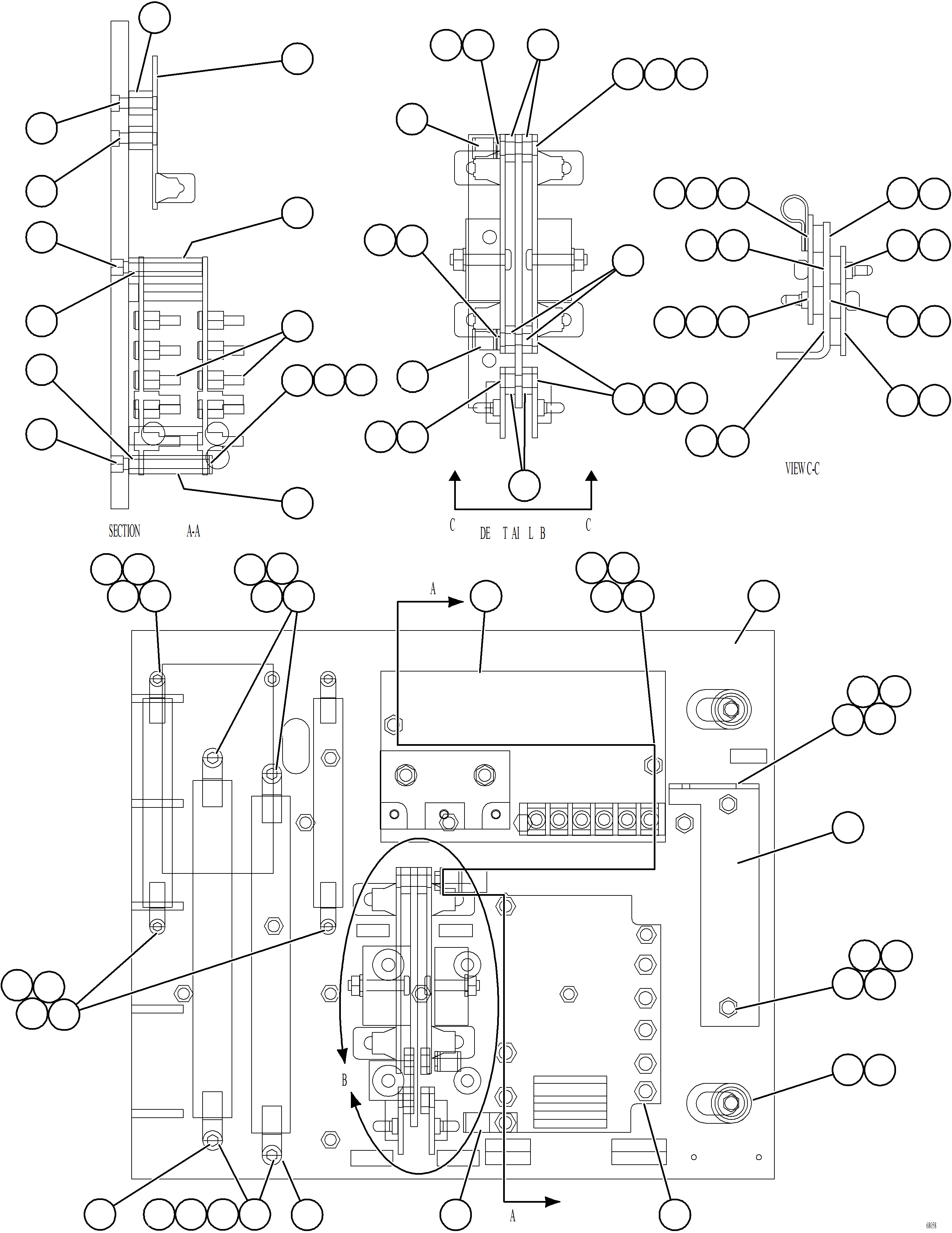 Komatsu parts book diagram for AFE77-AT 830E-5 S/N A50114  GOONYELLA: AFSE PANEL COVER ASSEMBLY    1/2    58B-43-00480