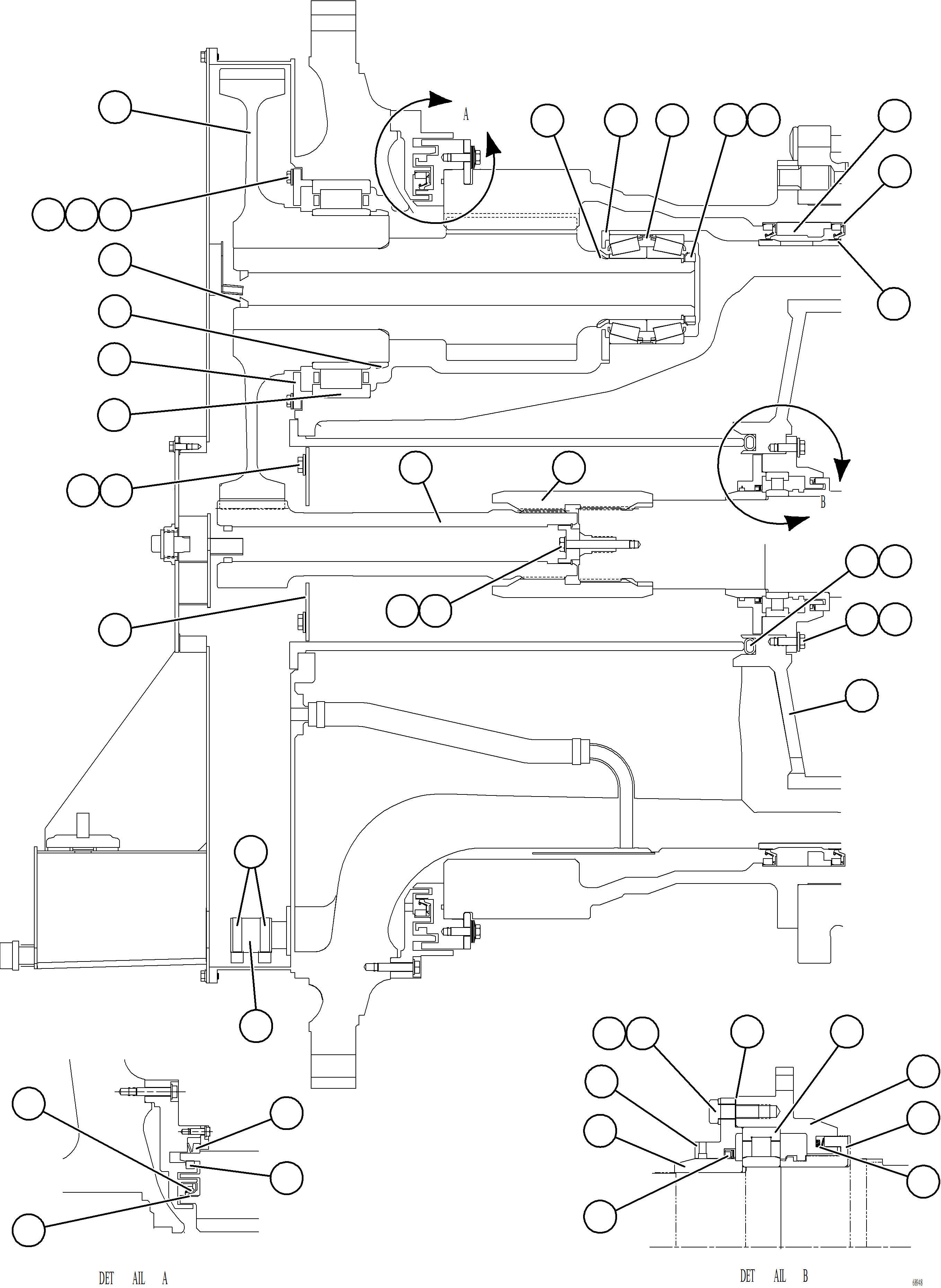 Komatsu parts book diagram for AFE77-AT 830E-5 S/N A50114  GOONYELLA: WHEEL MOTOR    4/8    58E-22-00413