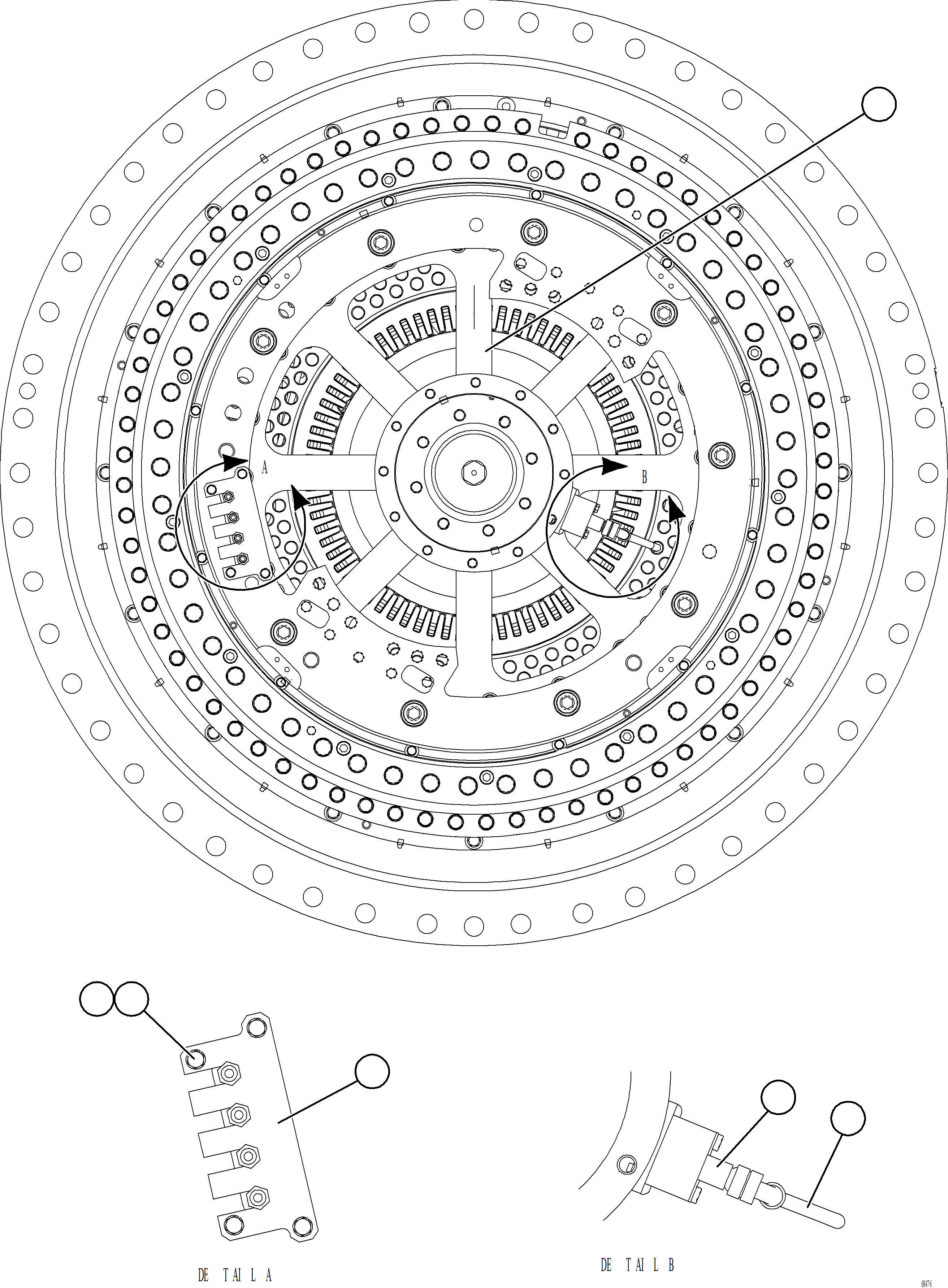 Komatsu parts book diagram for AFE77-AT 830E-5 S/N A50114  GOONYELLA: WHEEL MOTOR    7/8    58E-22-00413