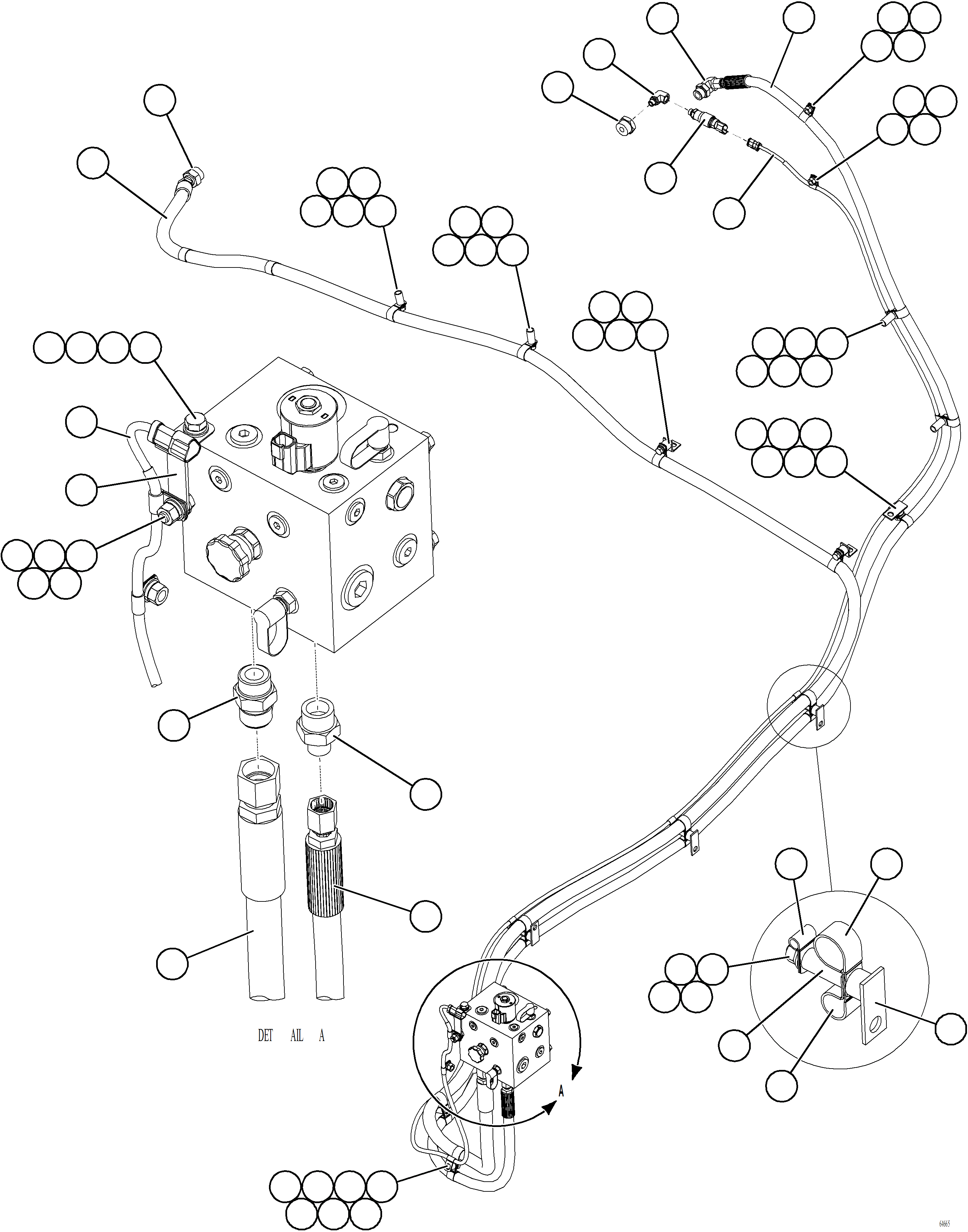 Komatsu parts book diagram for AFE77-AT 830E-5 S/N A50114  GOONYELLA: AUXILIARY HYDRAULIC SYSTEM    1/2