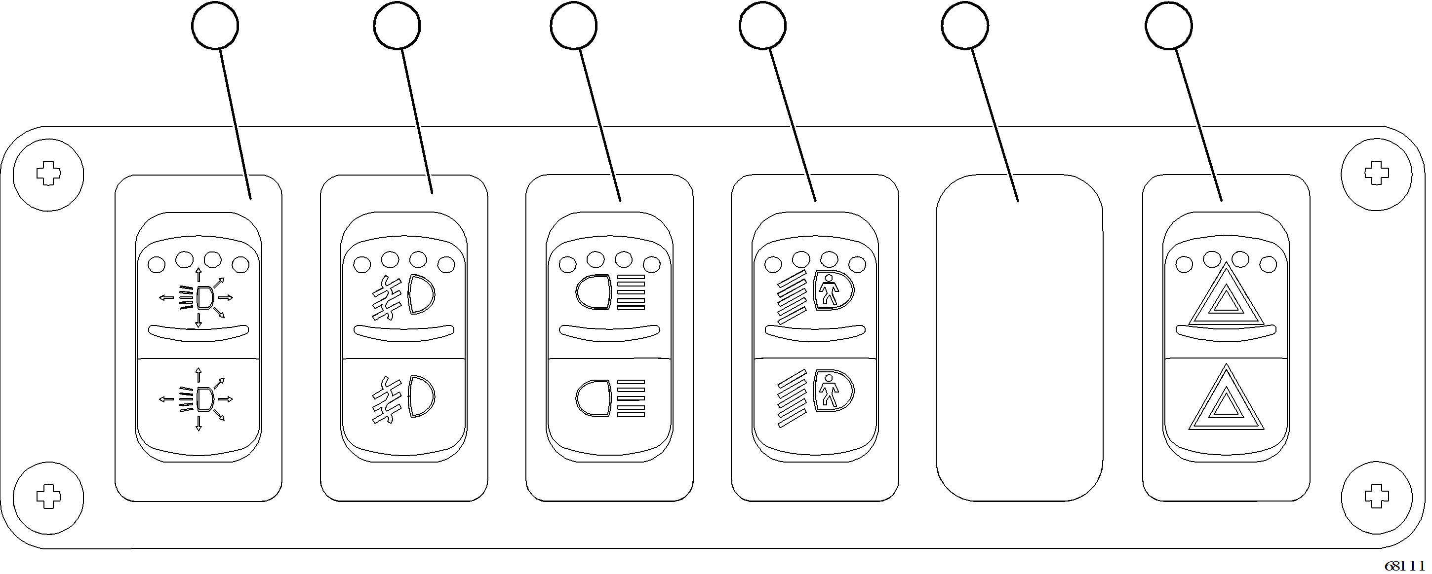 Komatsu parts book diagram for AFE77-AT 830E-5 S/N A50114  GOONYELLA: LOWER LH DASH SWITCHES