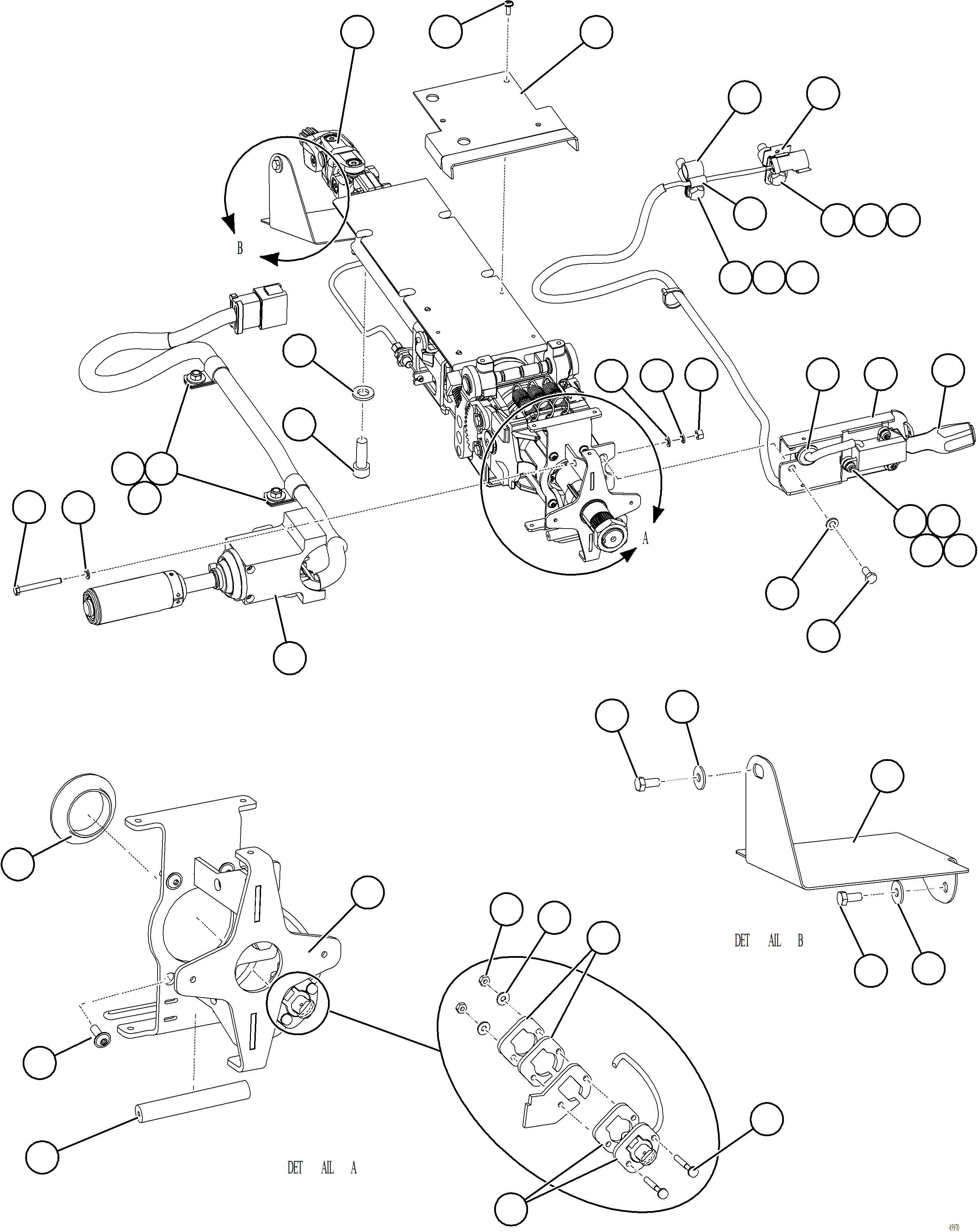 Komatsu parts book diagram for AFE77-AT 830E-5 S/N A50114  GOONYELLA: STEERING COLUMN    2/2