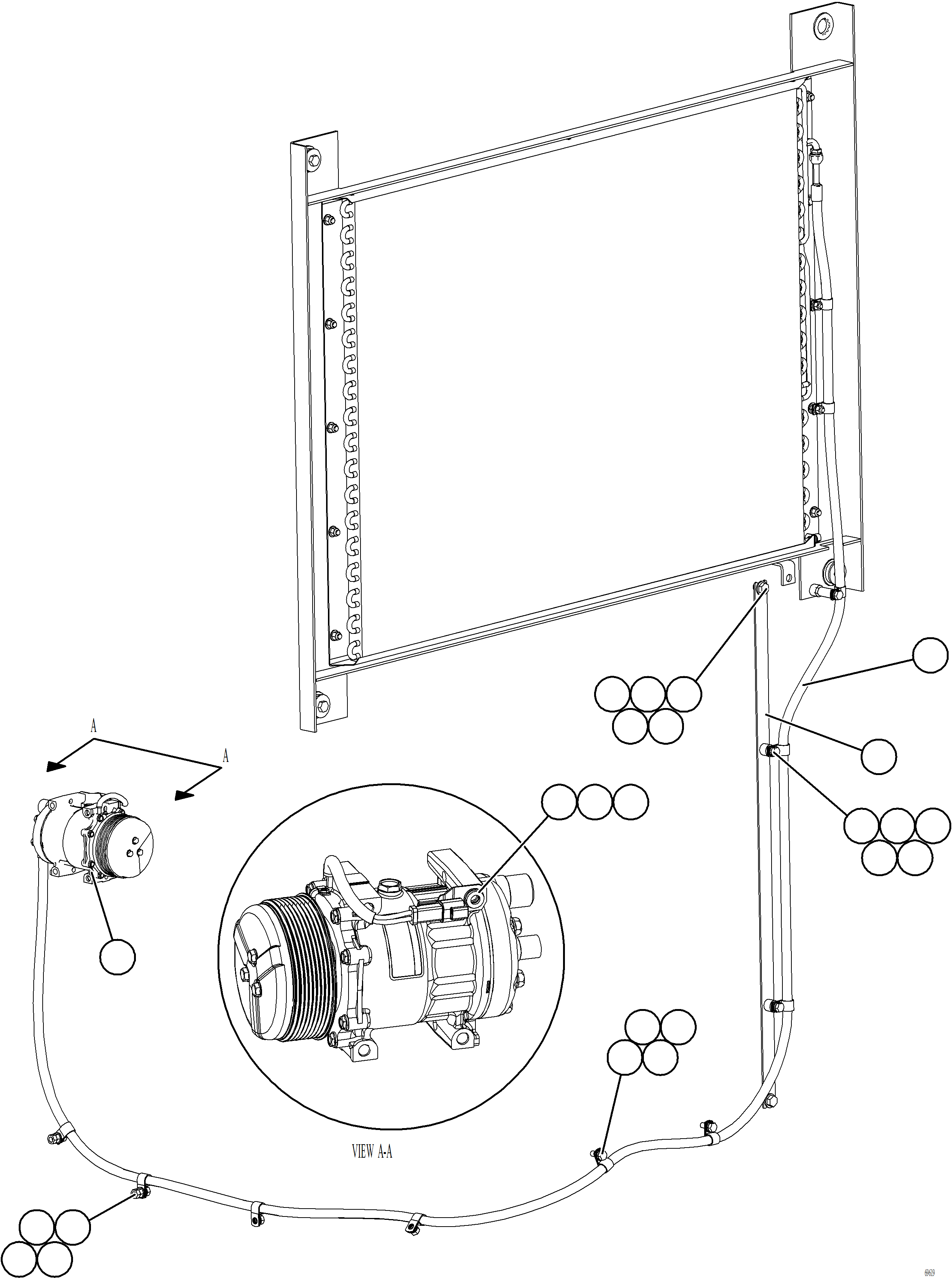 Komatsu parts book diagram for AFE77-AT 830E-5 S/N A50114  GOONYELLA: AIR CONDITIONING PIPING    2/3