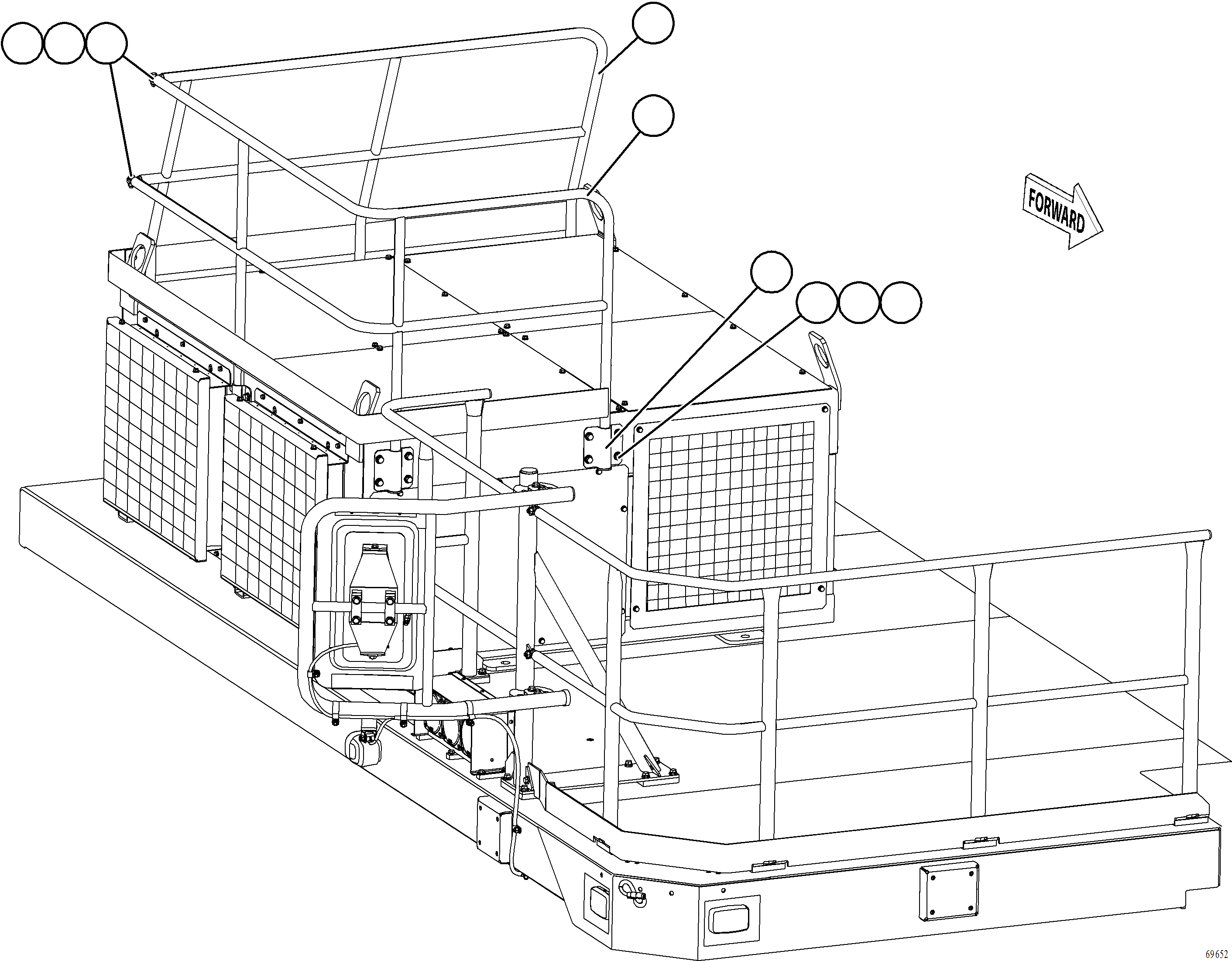 Komatsu parts book diagram for AFE77-AT 830E-5 S/N A50114  GOONYELLA: RETARDING GRID HANDRAILS