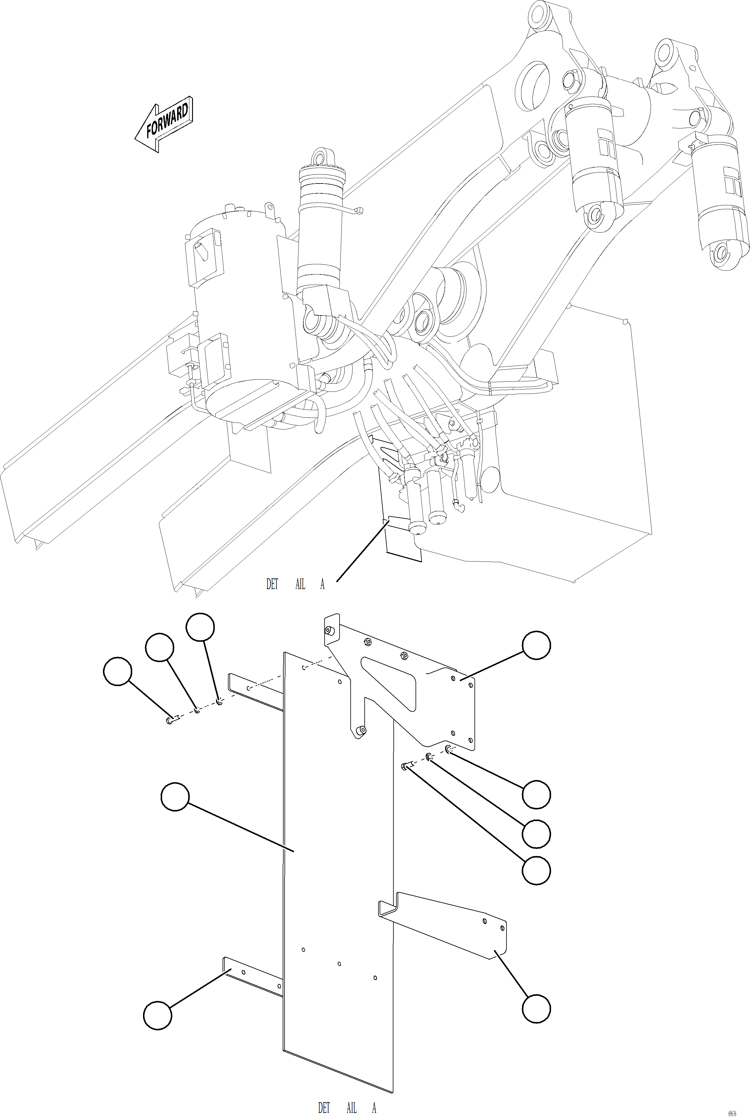 Komatsu parts book diagram for AFE77-AT 830E-5 S/N A50114  GOONYELLA: FUEL TANK MUD FLAPS (STANDARD)