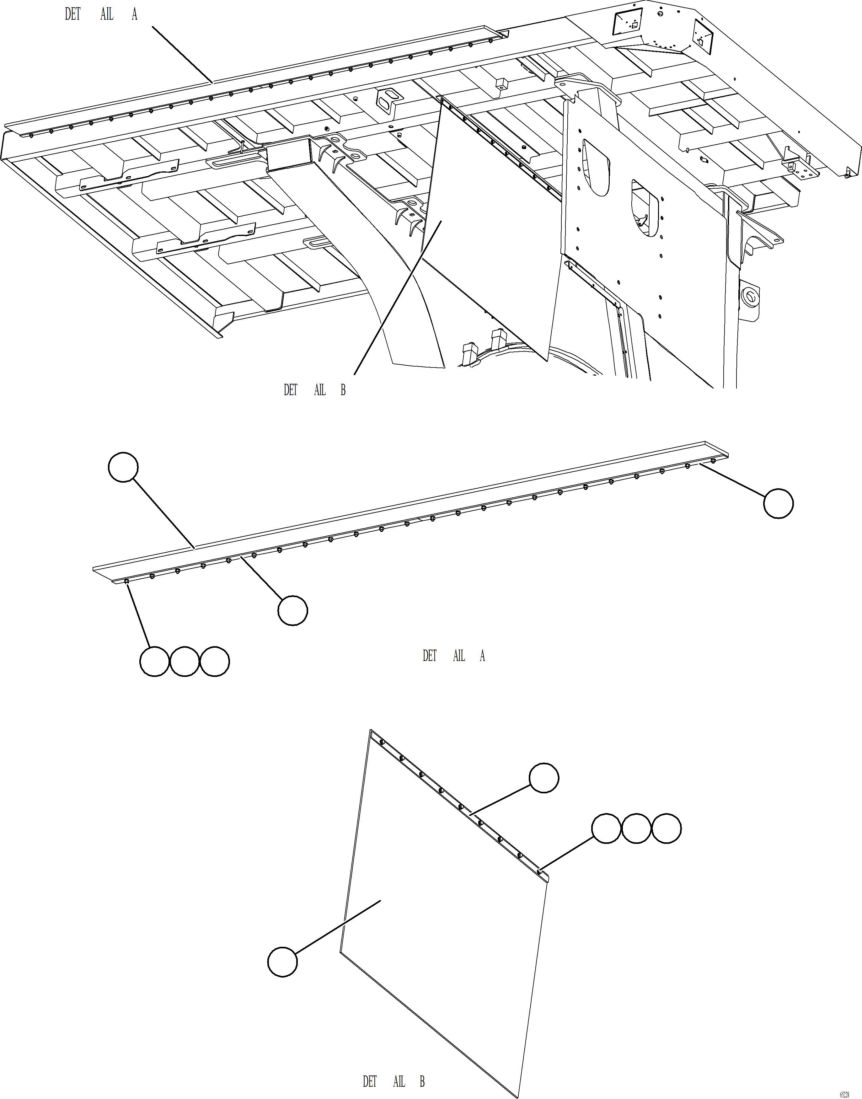 Komatsu parts book diagram for AFE77-AT 830E-5 S/N A50114  GOONYELLA: DECK MUD FLAPS    2/2