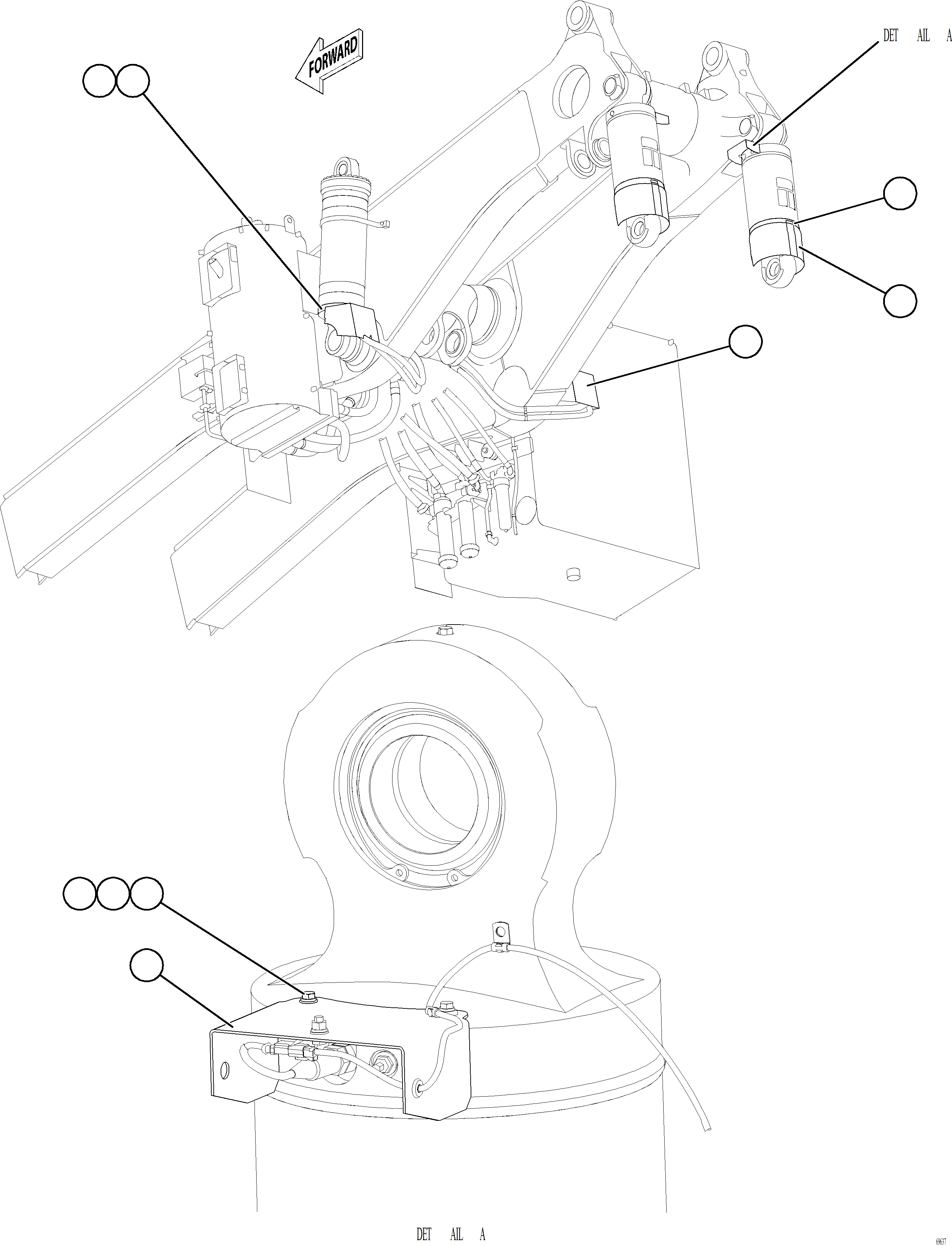 Komatsu parts book diagram for AFE77-AT 830E-5 S/N A50114  GOONYELLA: REAR SUSPENSION MUD FLAPS