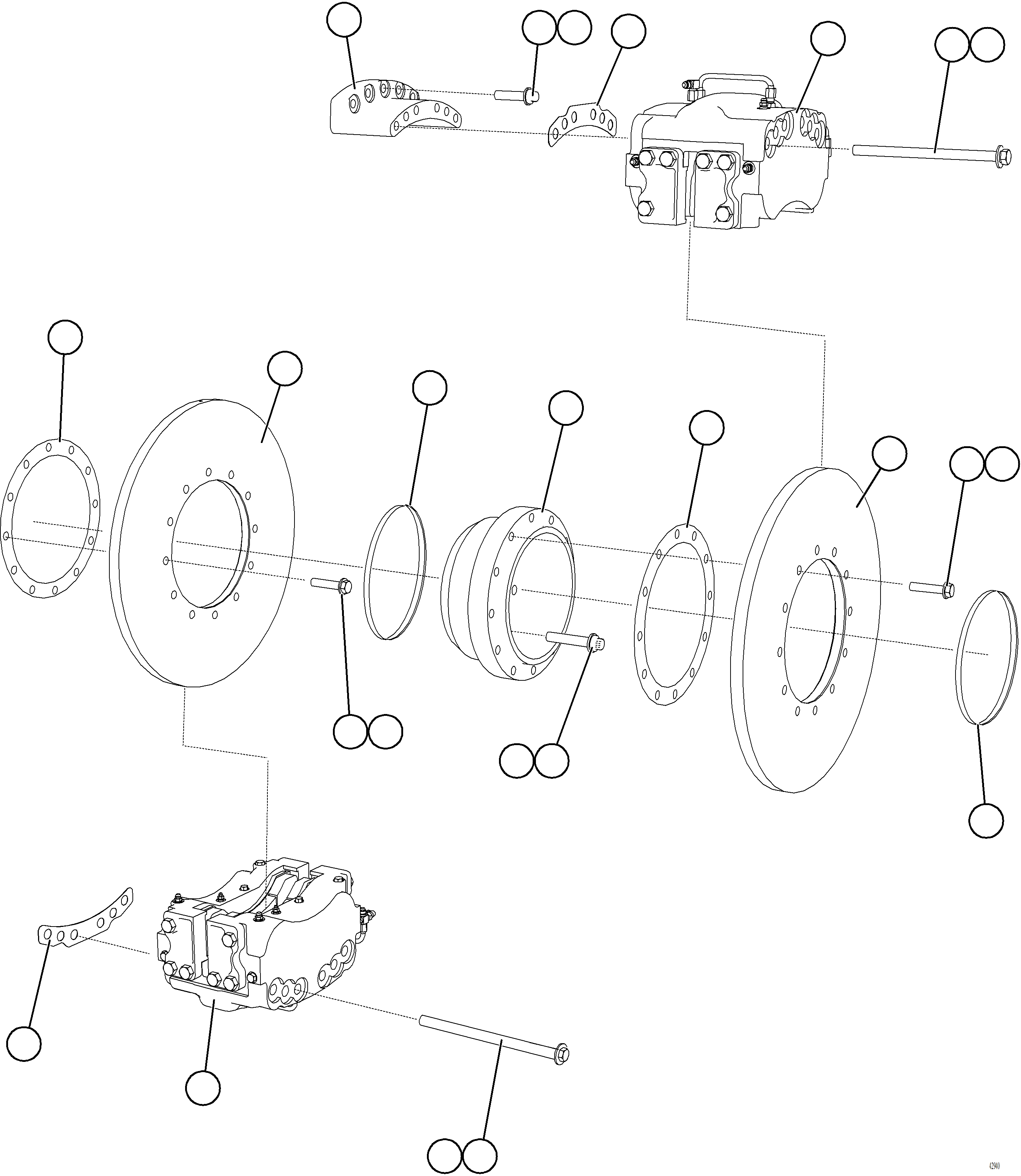 Komatsu parts book diagram for AFE77-AT 830E-5 S/N A50114  GOONYELLA: REAR BRAKE INSTALLATION