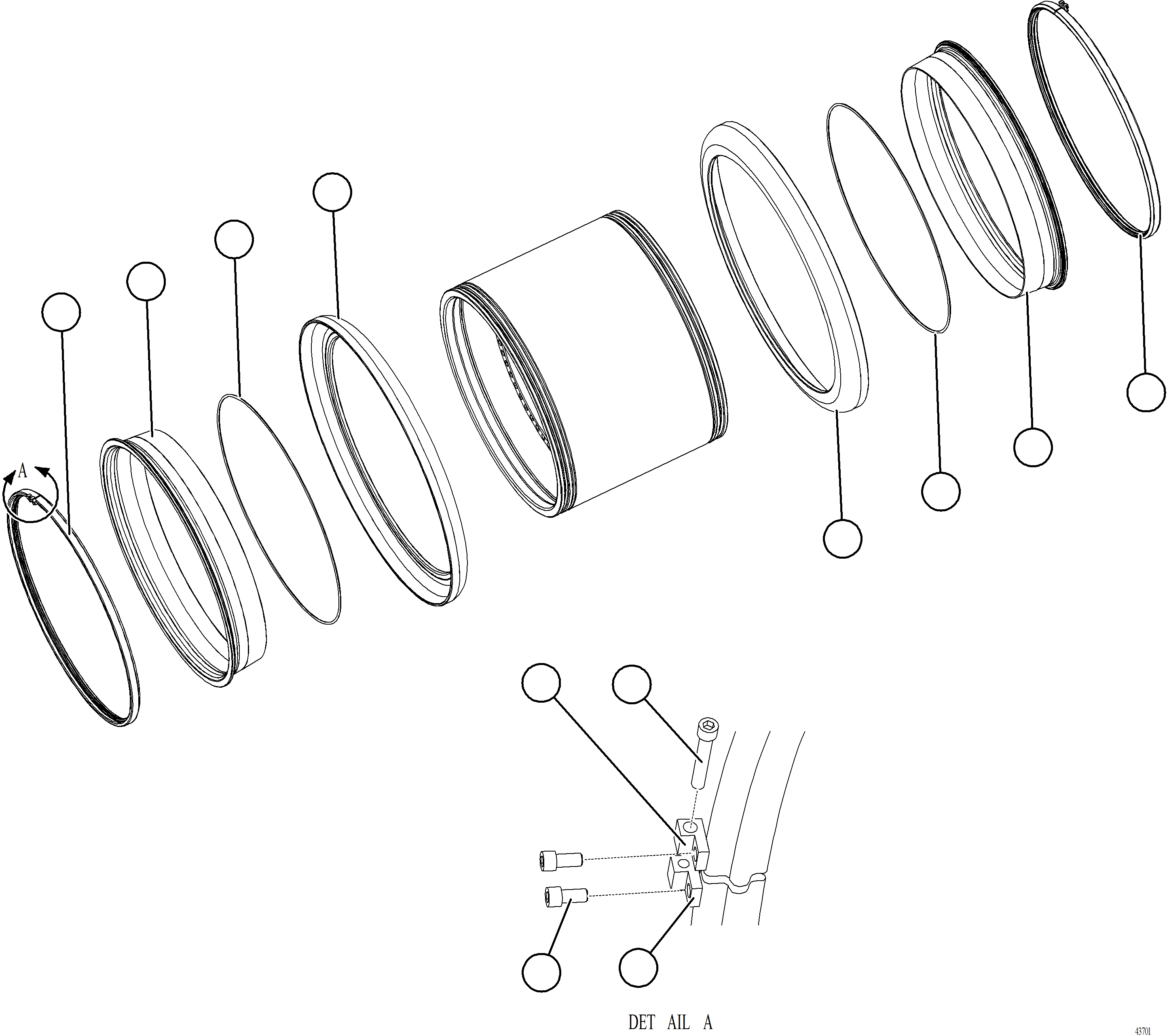 Komatsu parts book diagram for AFE77-AT 830E-5 S/N A50114  GOONYELLA: SMART RIM ASSEMBLY - REAR OUTER