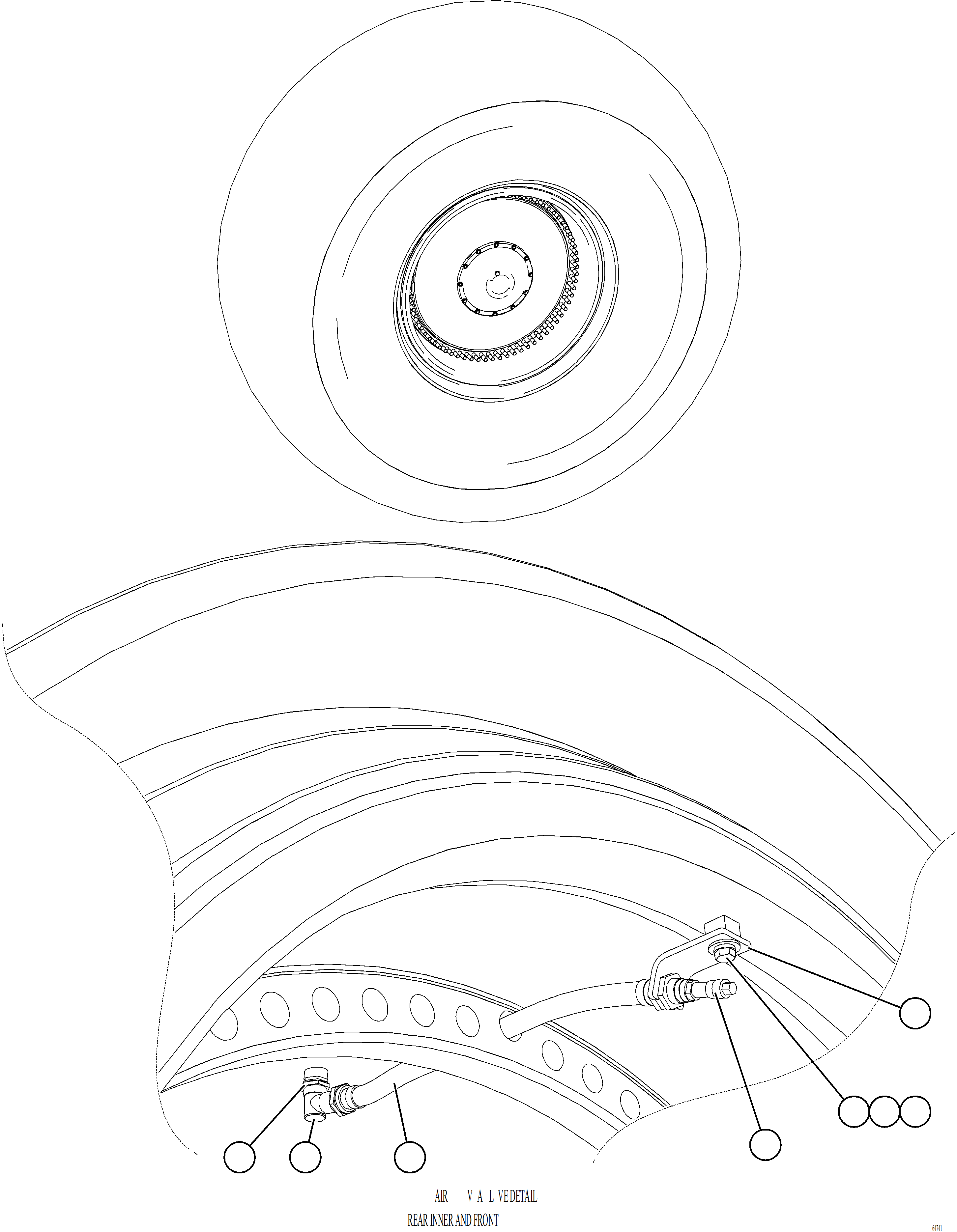 Komatsu parts book diagram for AFE77-AT 830E-5 S/N A50114  GOONYELLA: TIRE INFLATION - REAR INNER & FRONT