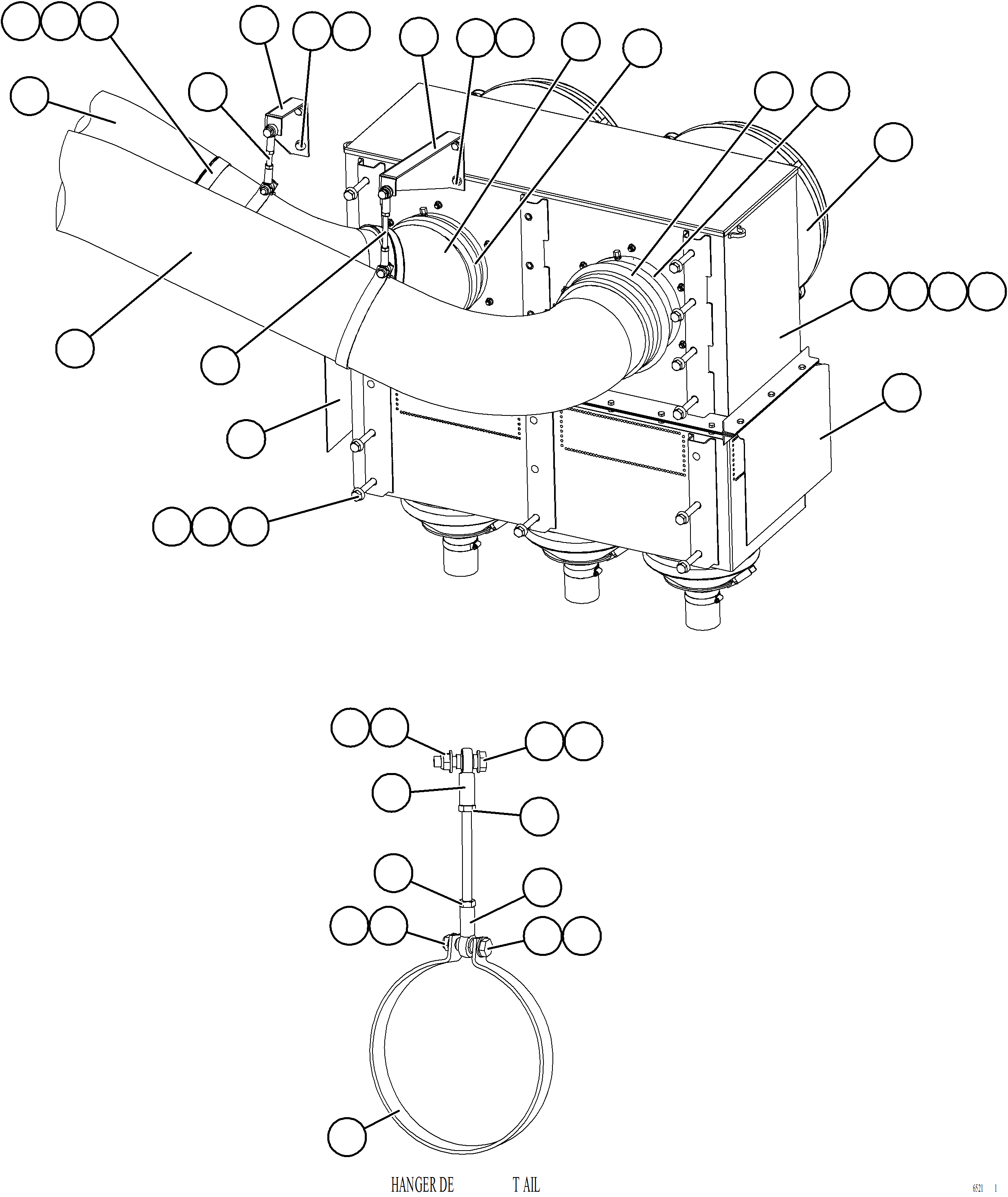Dump Trucks Komatsu / AFE NEW / AFE77-AU 830E-5 S/N A50115 - A50116  GOONYELLA(afe77-au) / AIR CLEANER PIPING & INSTALLATION - RH    2/2(012 : 65211)