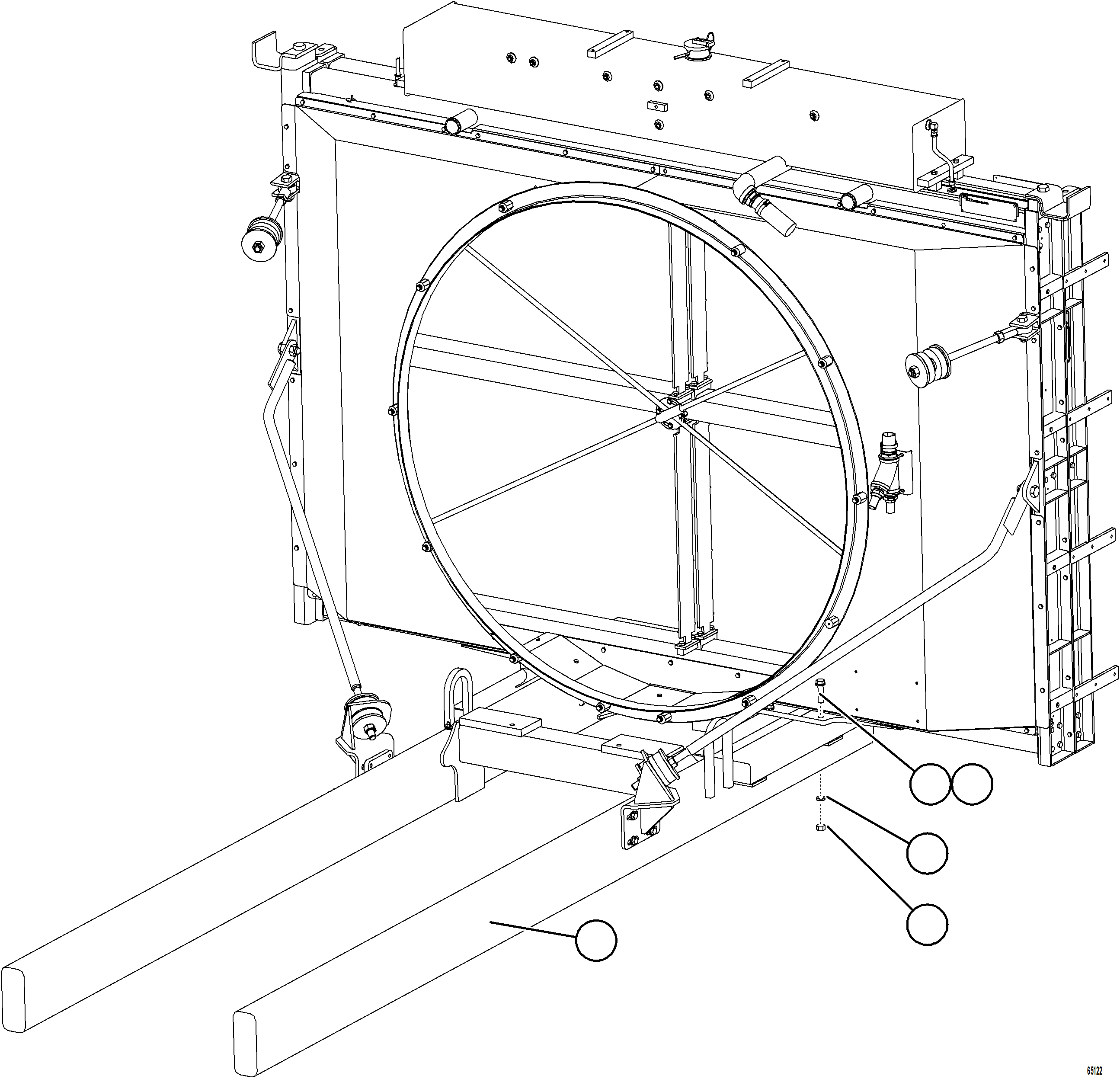 Komatsu parts book diagram for AFE77-BL 830E-5 S/N A50167 - A50168  CONUMA COAL: RADIATOR INSTALLATION - LOWER    1/2