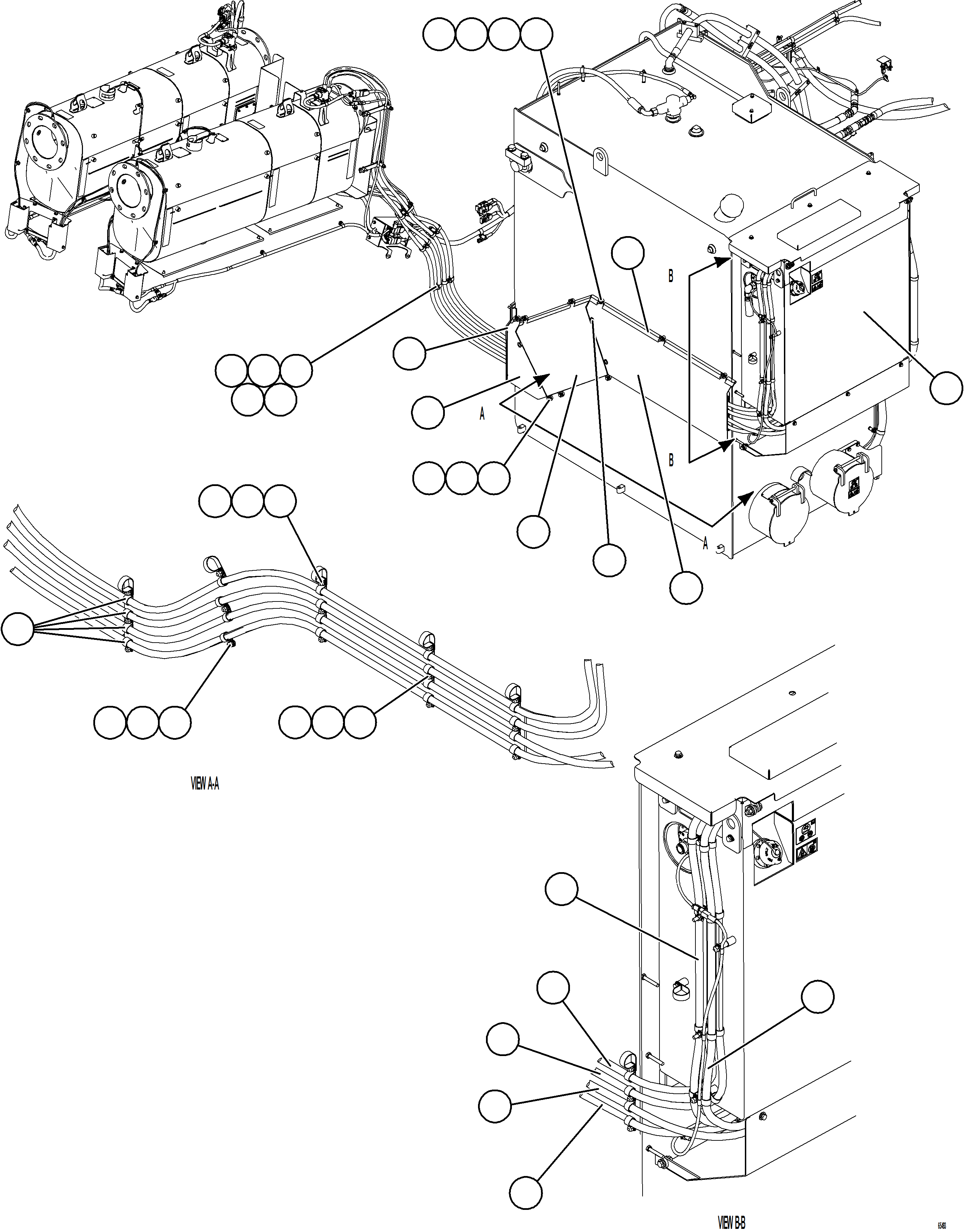 Komatsu parts book diagram for AFE77-BL 830E-5 S/N A50167 - A50168  CONUMA COAL: DEF TANK INSTALLATION