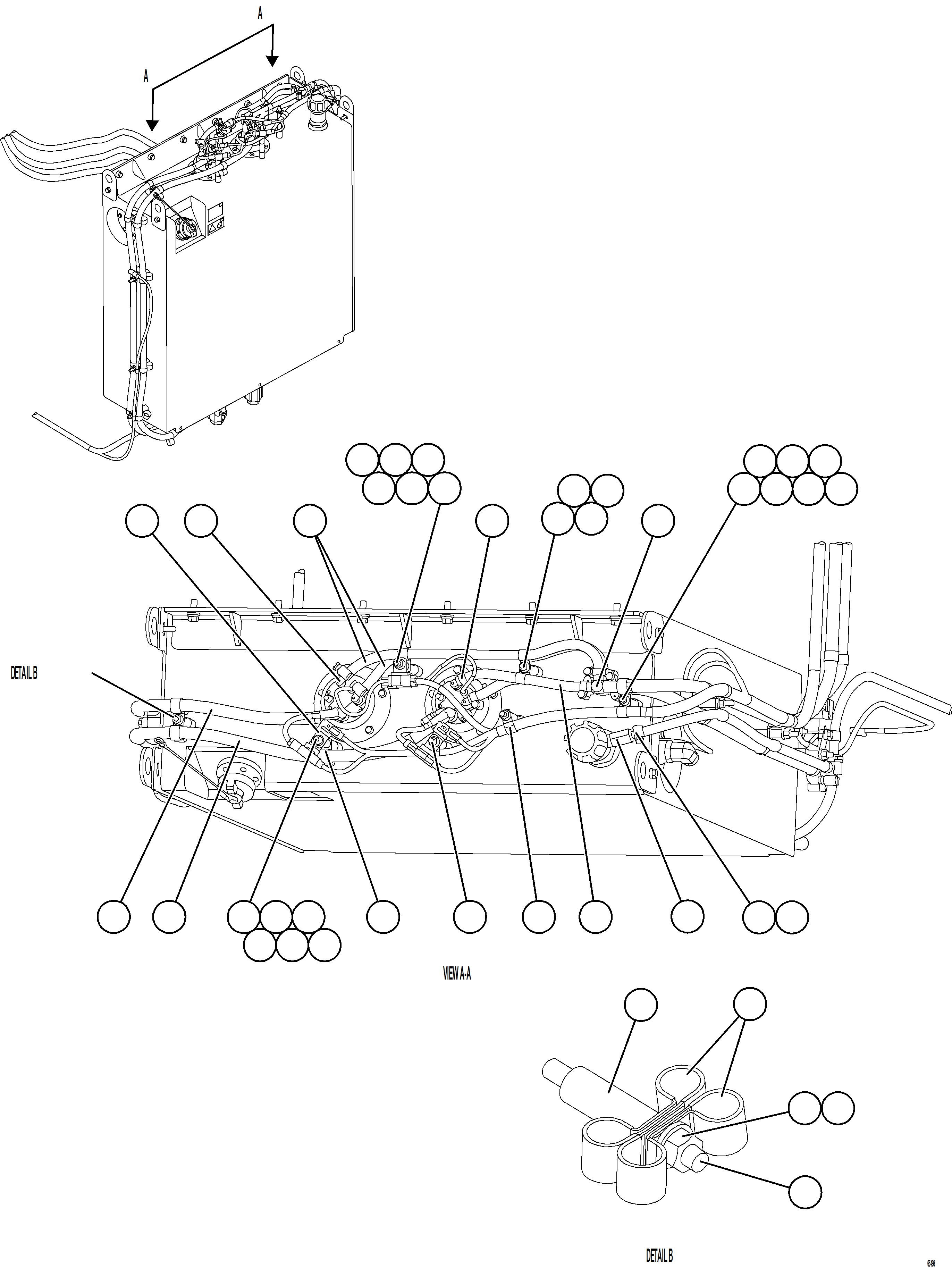 Komatsu parts book diagram for AFE77-BL 830E-5 S/N A50167 - A50168  CONUMA COAL: DEF TANK HOSE CONNECTION - TOP