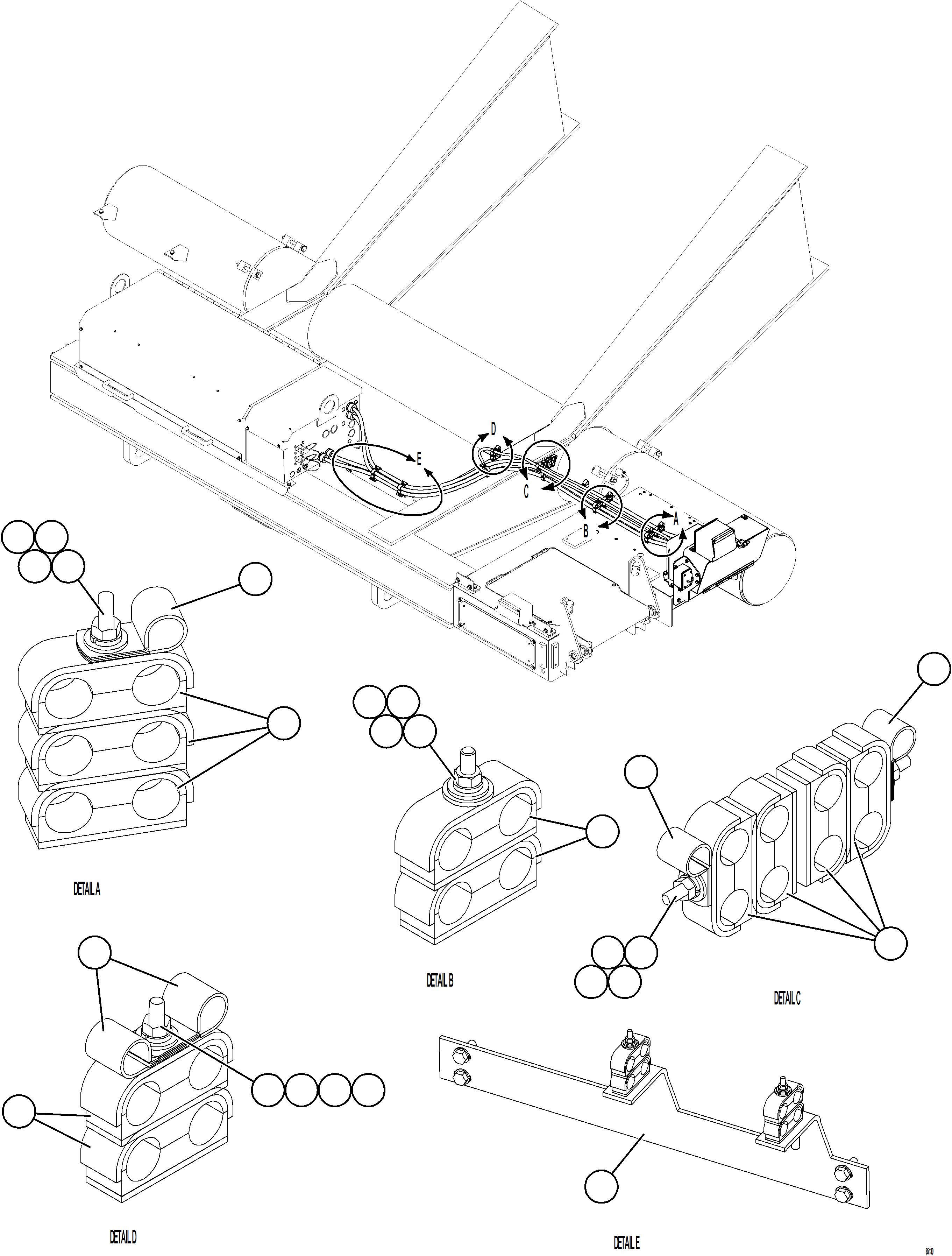 Komatsu parts book diagram for AFE77-BL 830E-5 S/N A50167 - A50168  CONUMA COAL: ISOLATION BOX EXTERNAL WIRING    1/2