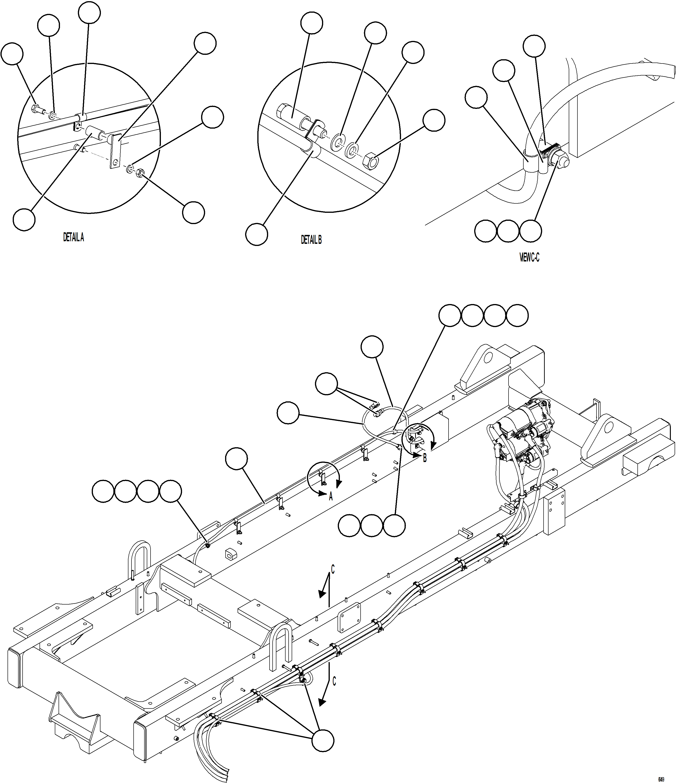 Komatsu parts book diagram for AFE77-BL 830E-5 S/N A50167 - A50168  CONUMA COAL: ENGINE PRELUBE WIRING    1/2