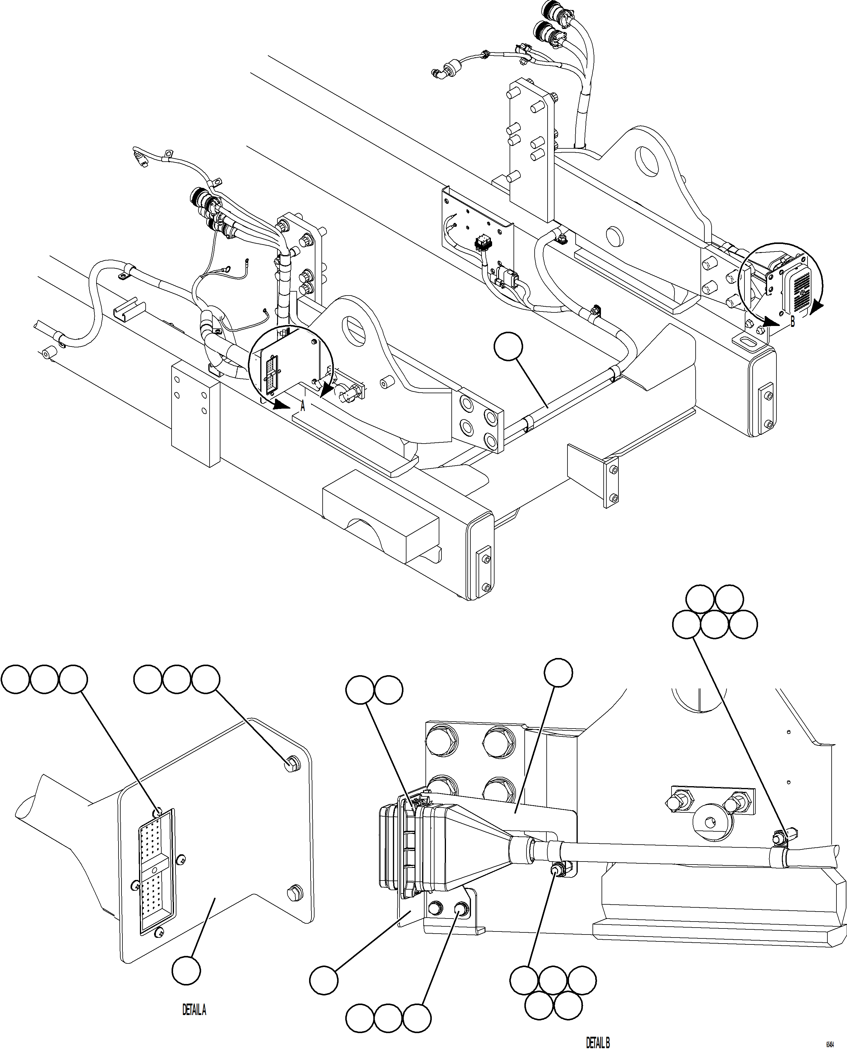 Komatsu parts book diagram for AFE77-BL 830E-5 S/N A50167 - A50168  CONUMA COAL: EXTERNAL ENGINE WIRING HARNESS INSTALLATION    2/4