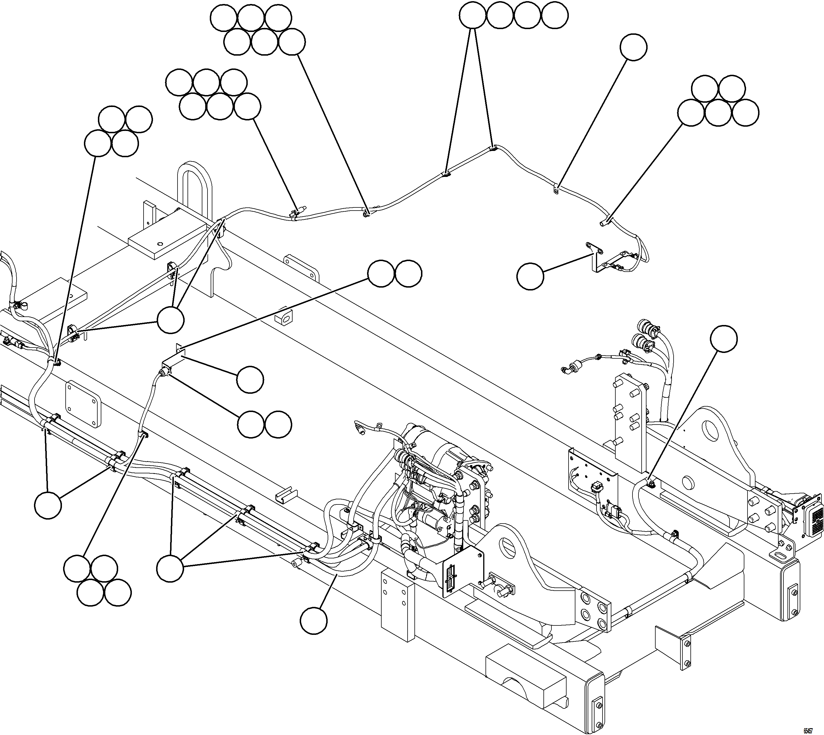 Komatsu parts book diagram for AFE77-BL 830E-5 S/N A50167 - A50168  CONUMA COAL: EXTERNAL ENGINE WIRING HARNESS INSTALLATION    3/4