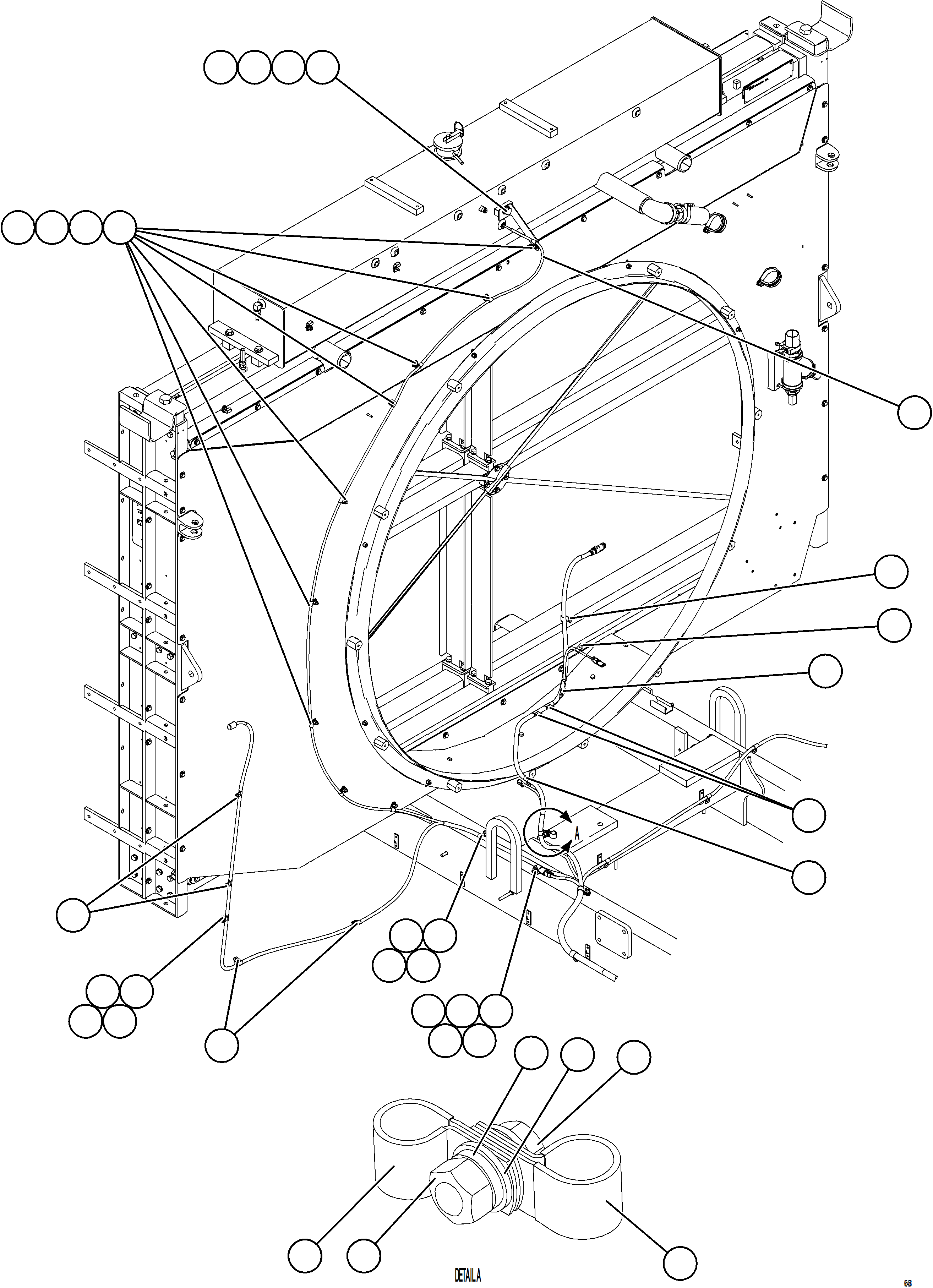 Komatsu parts book diagram for AFE77-BL 830E-5 S/N A50167 - A50168  CONUMA COAL: EXTERNAL ENGINE WIRING HARNESS INSTALLATION    4/4
