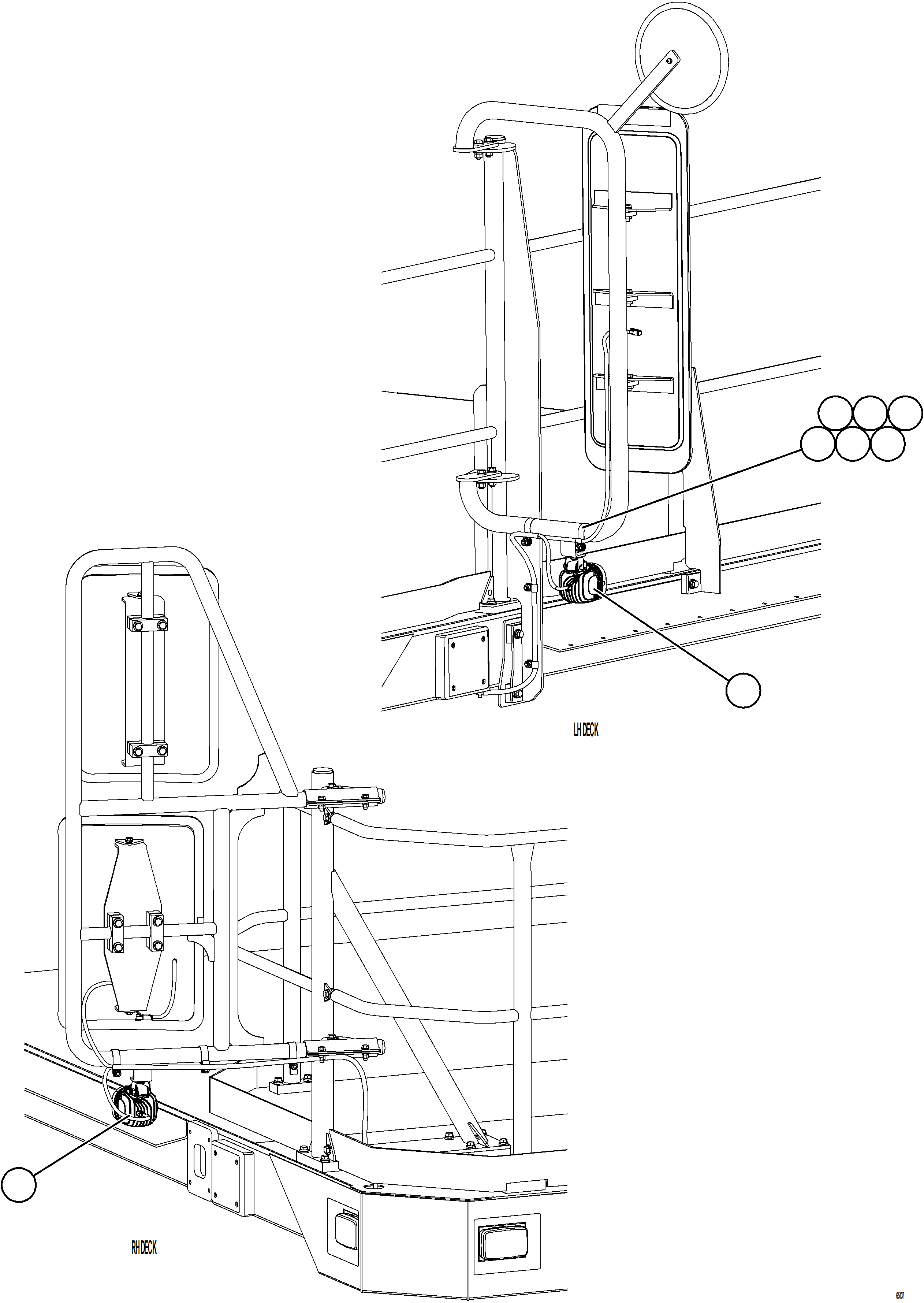 Komatsu parts book diagram for AFE77-BL 830E-5 S/N A50167 - A50168  CONUMA COAL: MIRROR MOUNTED BACKUP LIGHTS