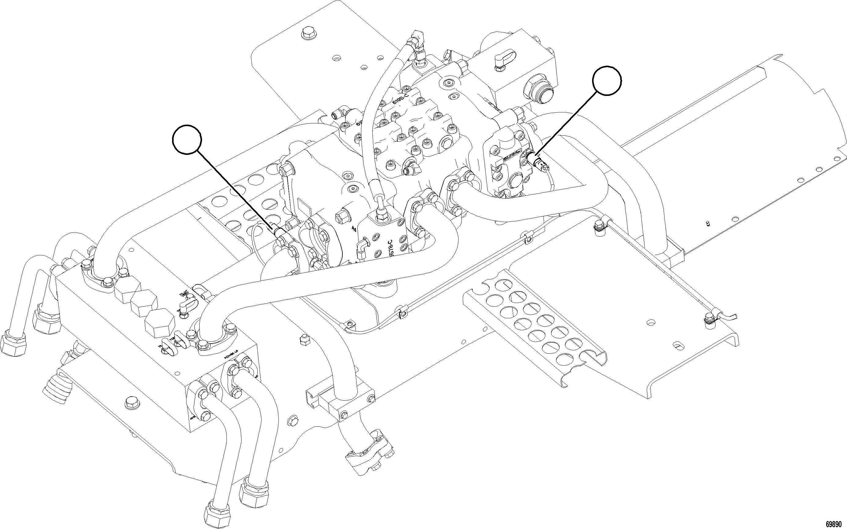 Komatsu parts book diagram for AFE77-BL 830E-5 S/N A50167 - A50168  CONUMA COAL: PUMP MODULE PRESSURE SENSORS