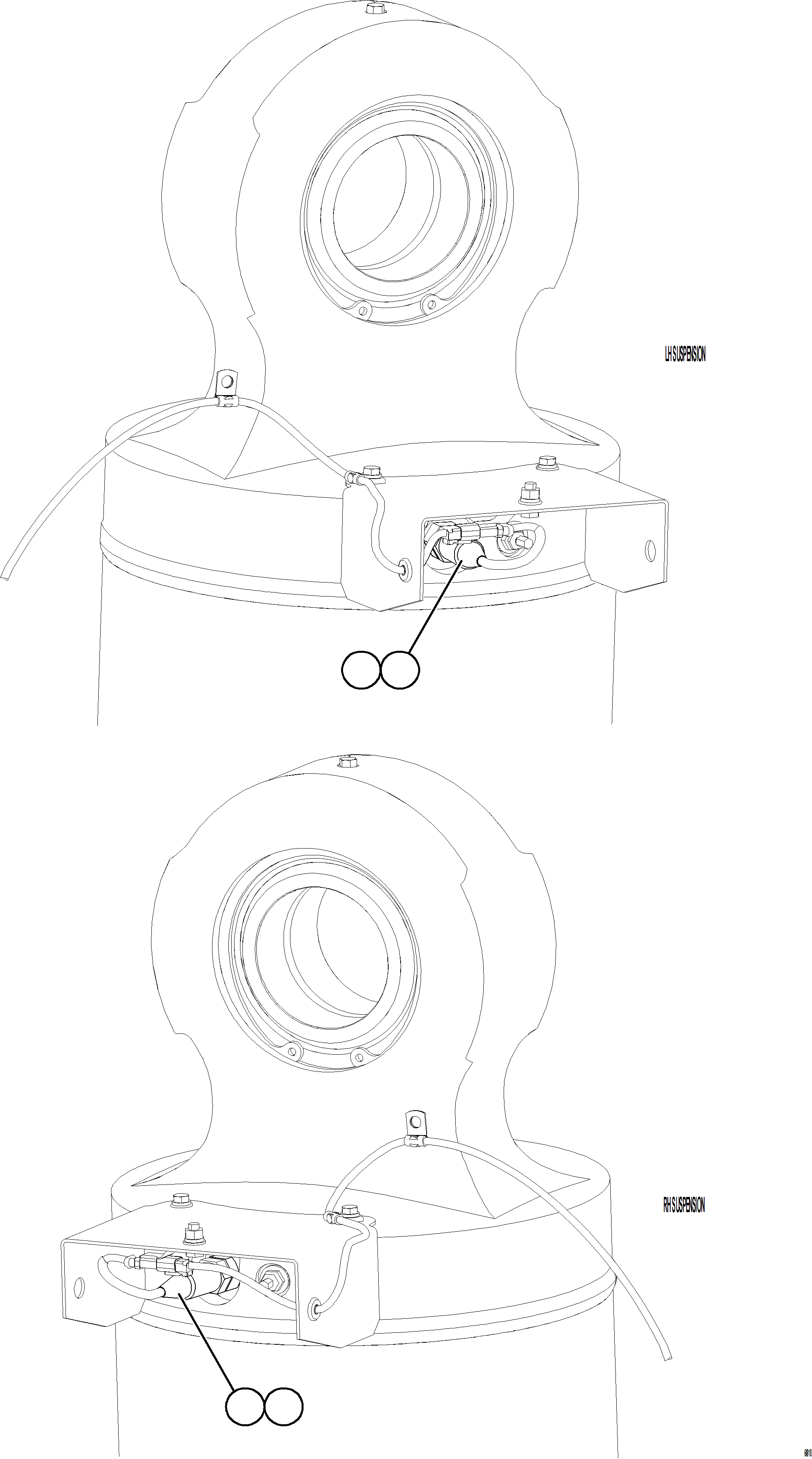 Komatsu parts book diagram for AFE77-BL 830E-5 S/N A50167 - A50168  CONUMA COAL: PLM PRESSURE SENSOR - REAR SUSPENSIONS    1/2