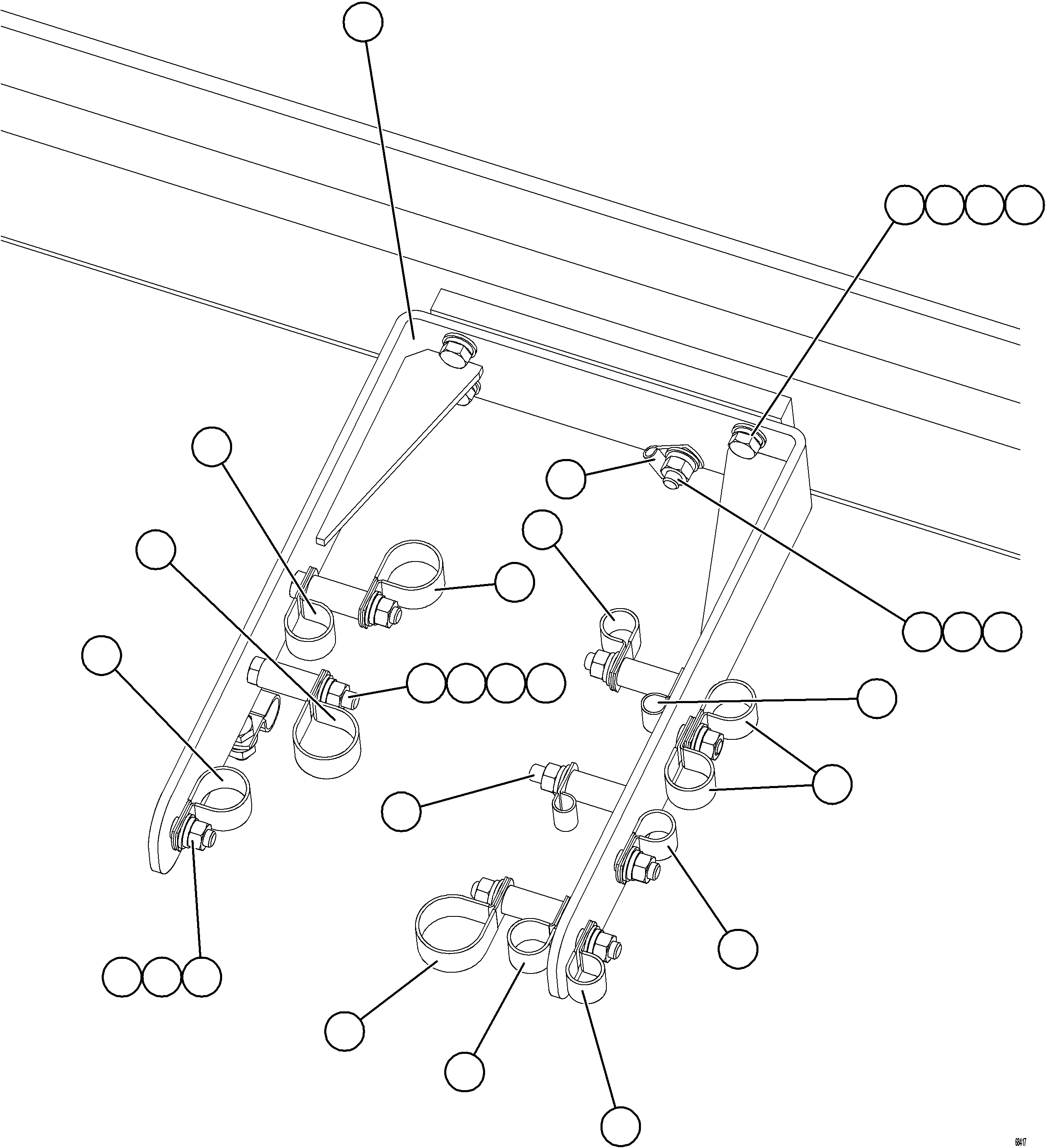 Komatsu parts book diagram for AFE77-BL 830E-5 S/N A50167 - A50168  CONUMA COAL: AUXILIARY CONTROL CABINET EXTERNAL WIRING CLAMPING
