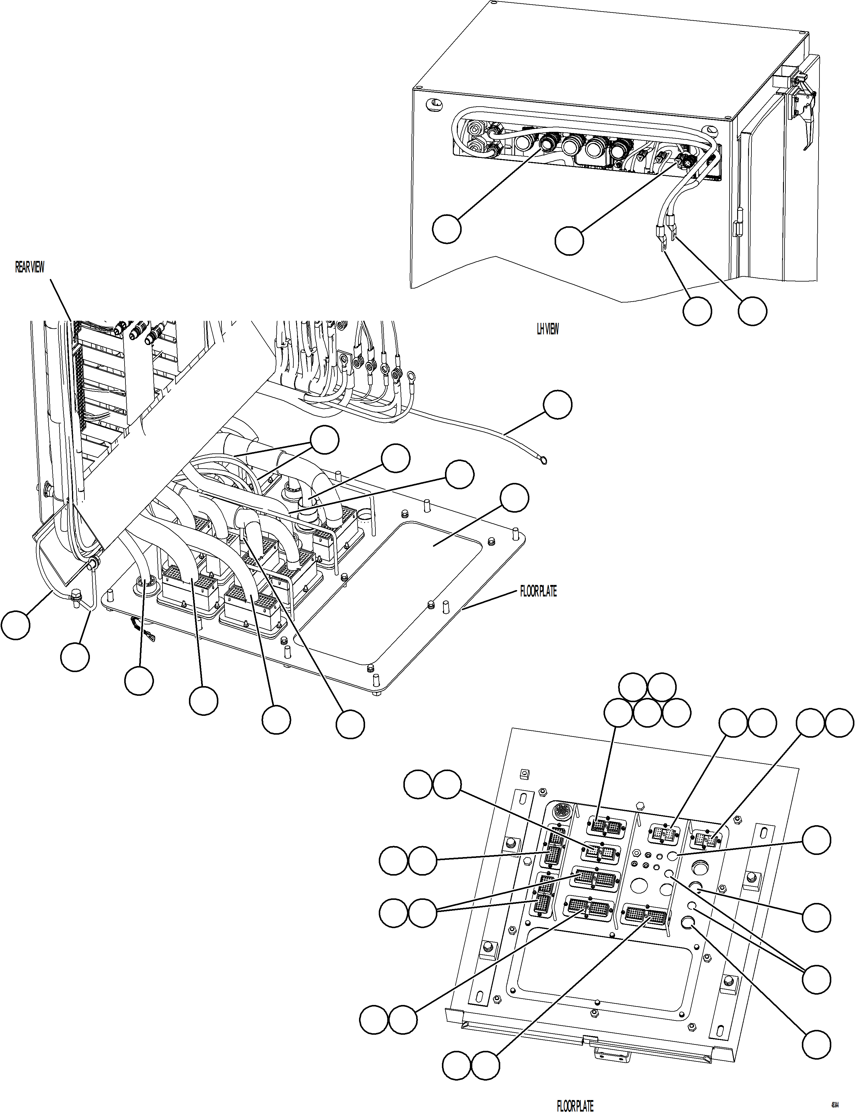 Komatsu parts book diagram for AFE77-BL 830E-5 S/N A50167 - A50168  CONUMA COAL: AUXILIARY CONTROL CABINET INTERNAL WIRING    1/2