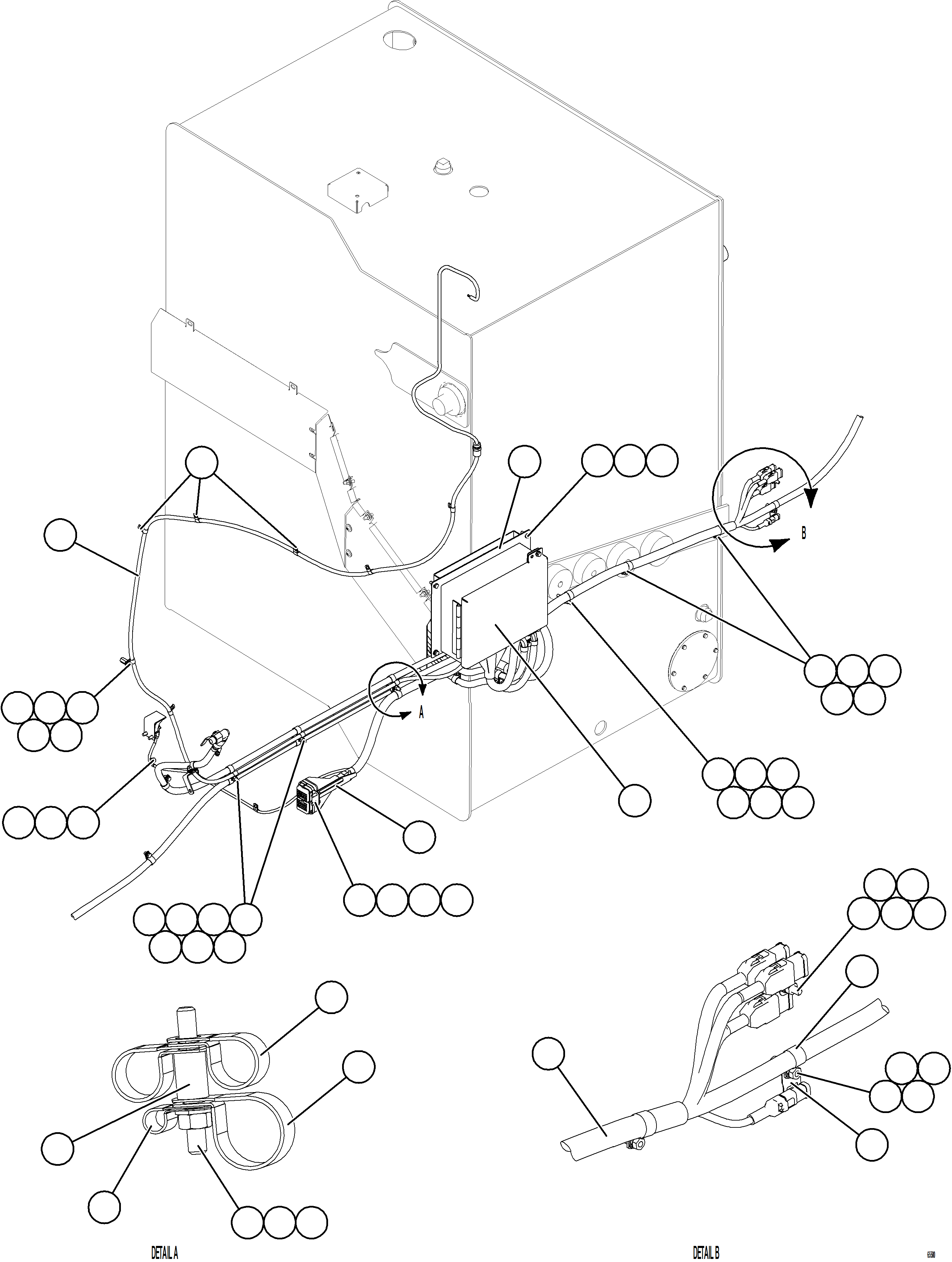 Komatsu parts book diagram for AFE77-BL 830E-5 S/N A50167 - A50168  CONUMA COAL: DEF SYSTEM WIRING    1/3