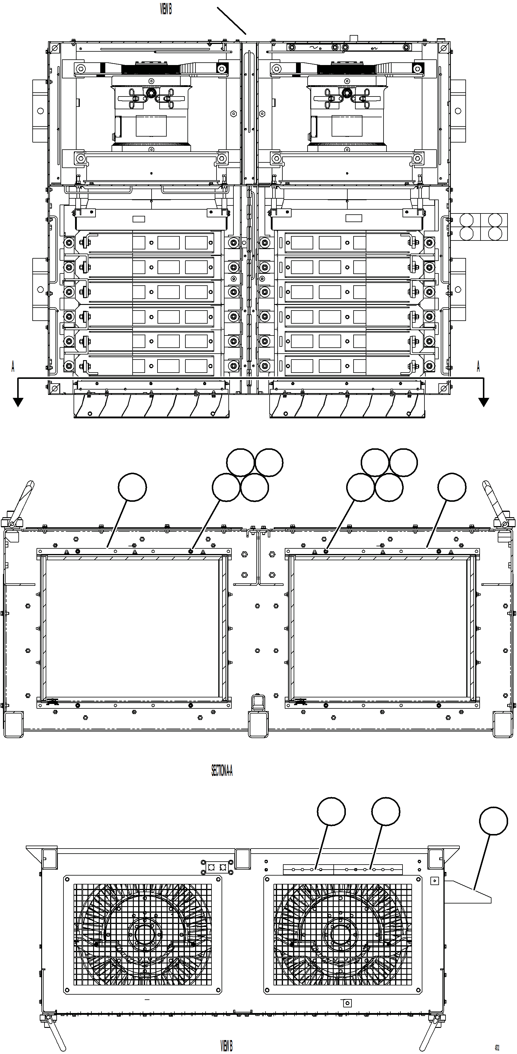 Komatsu parts book diagram for AFE77-BL 830E-5 S/N A50167 - A50168  CONUMA COAL: RETARDING GRID    3/6    58E-43-00511