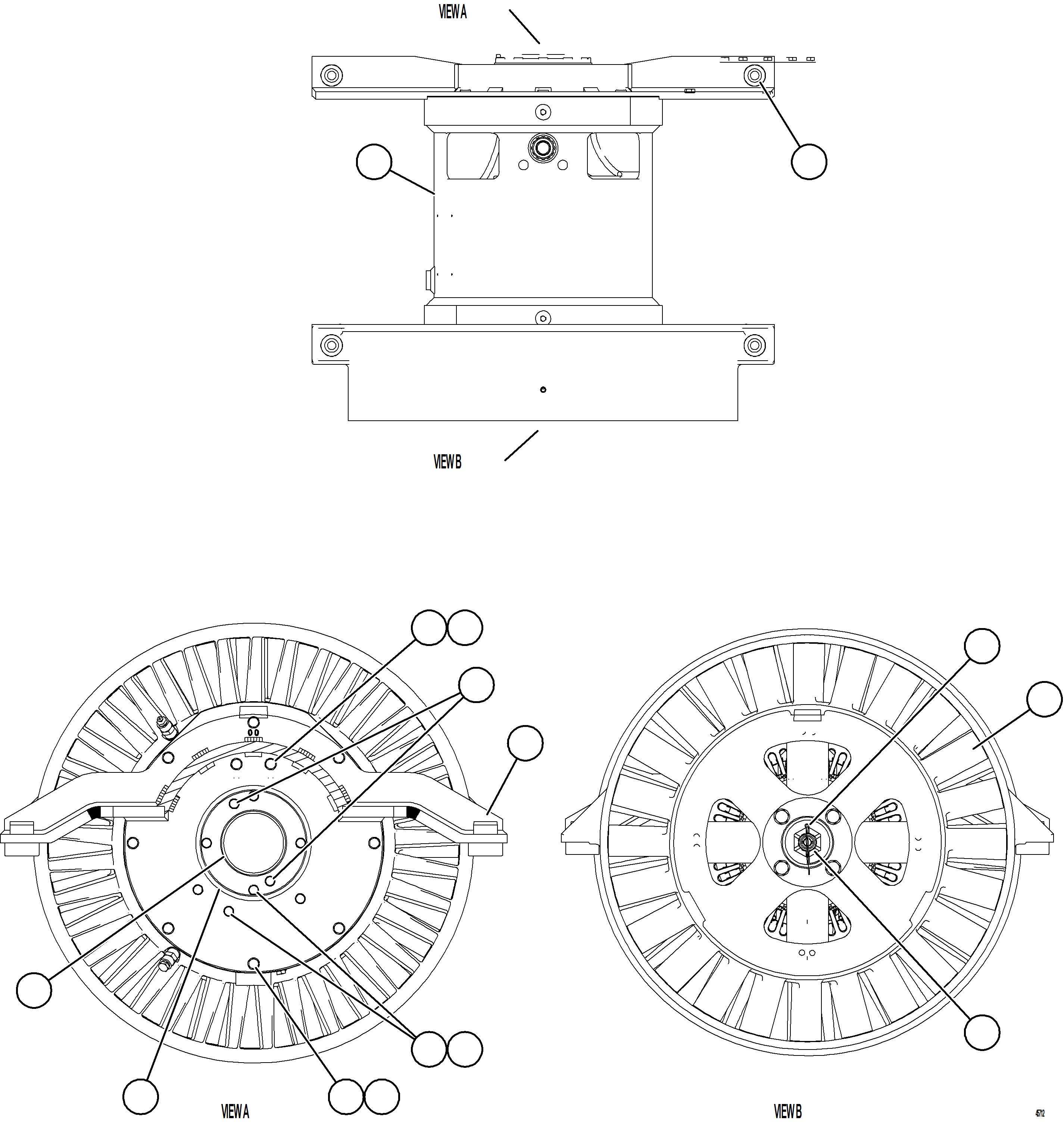 Komatsu parts book diagram for AFE77-BL 830E-5 S/N A50167 - A50168  CONUMA COAL: GRID BLOWER MOTOR    1/4    58F-43-04160