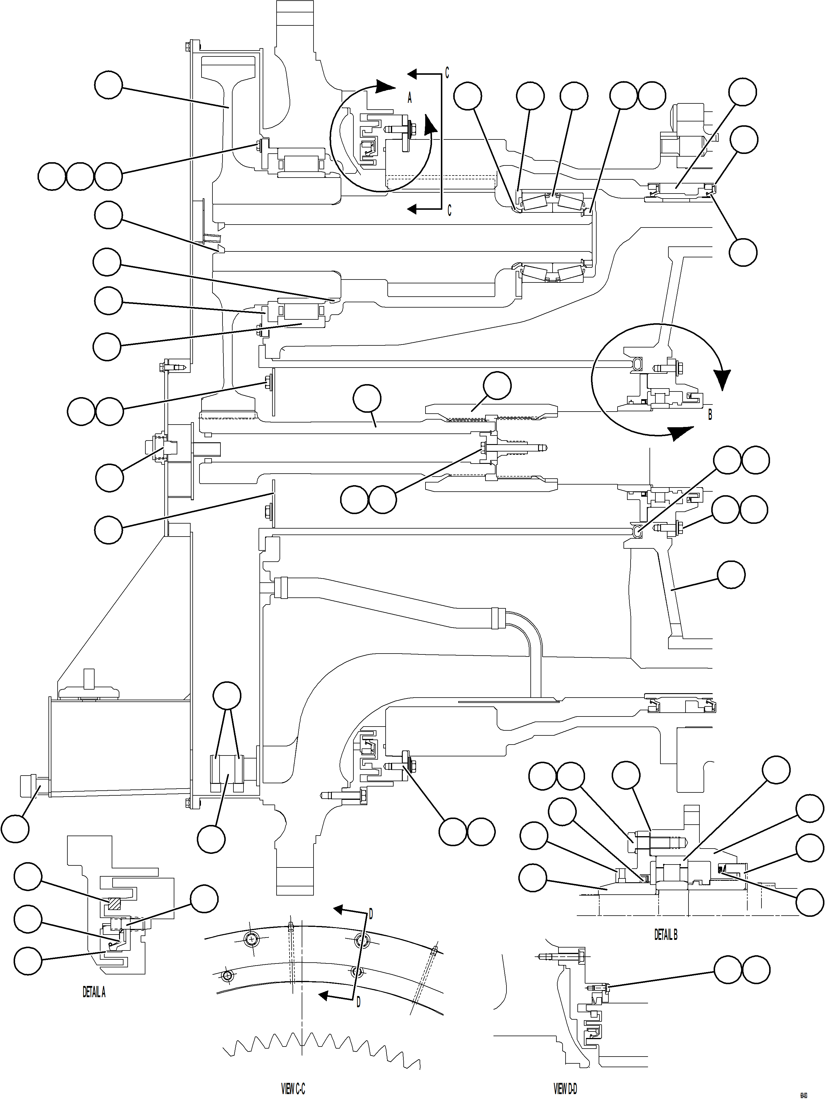 Komatsu parts book diagram for AFE77-BL 830E-5 S/N A50167 - A50168  CONUMA COAL: WHEEL MOTOR    4/8    58E-22-50001