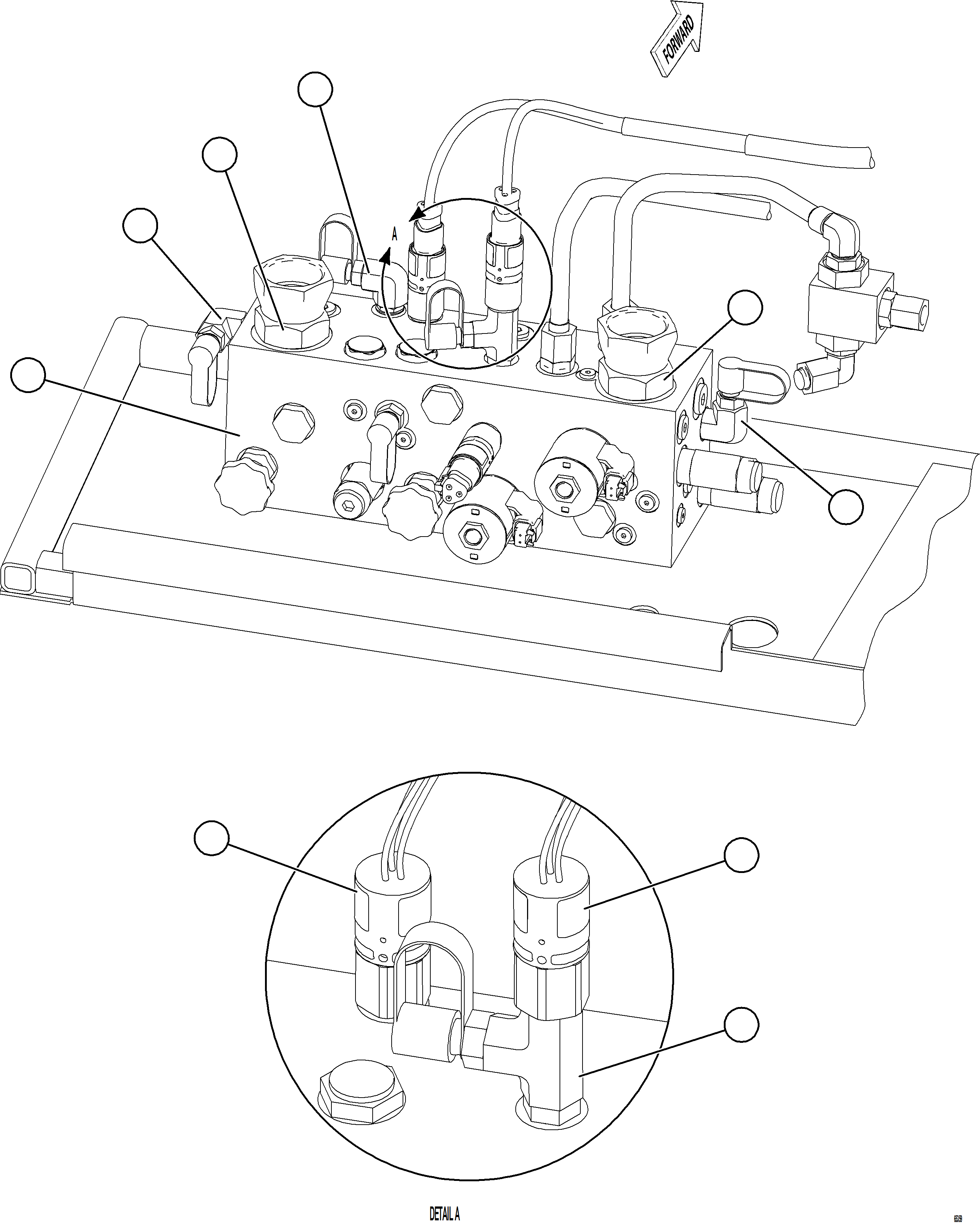 Komatsu parts book diagram for AFE77-BL 830E-5 S/N A50167 - A50168  CONUMA COAL: BRAKE MANIFOLD COMPONENTS