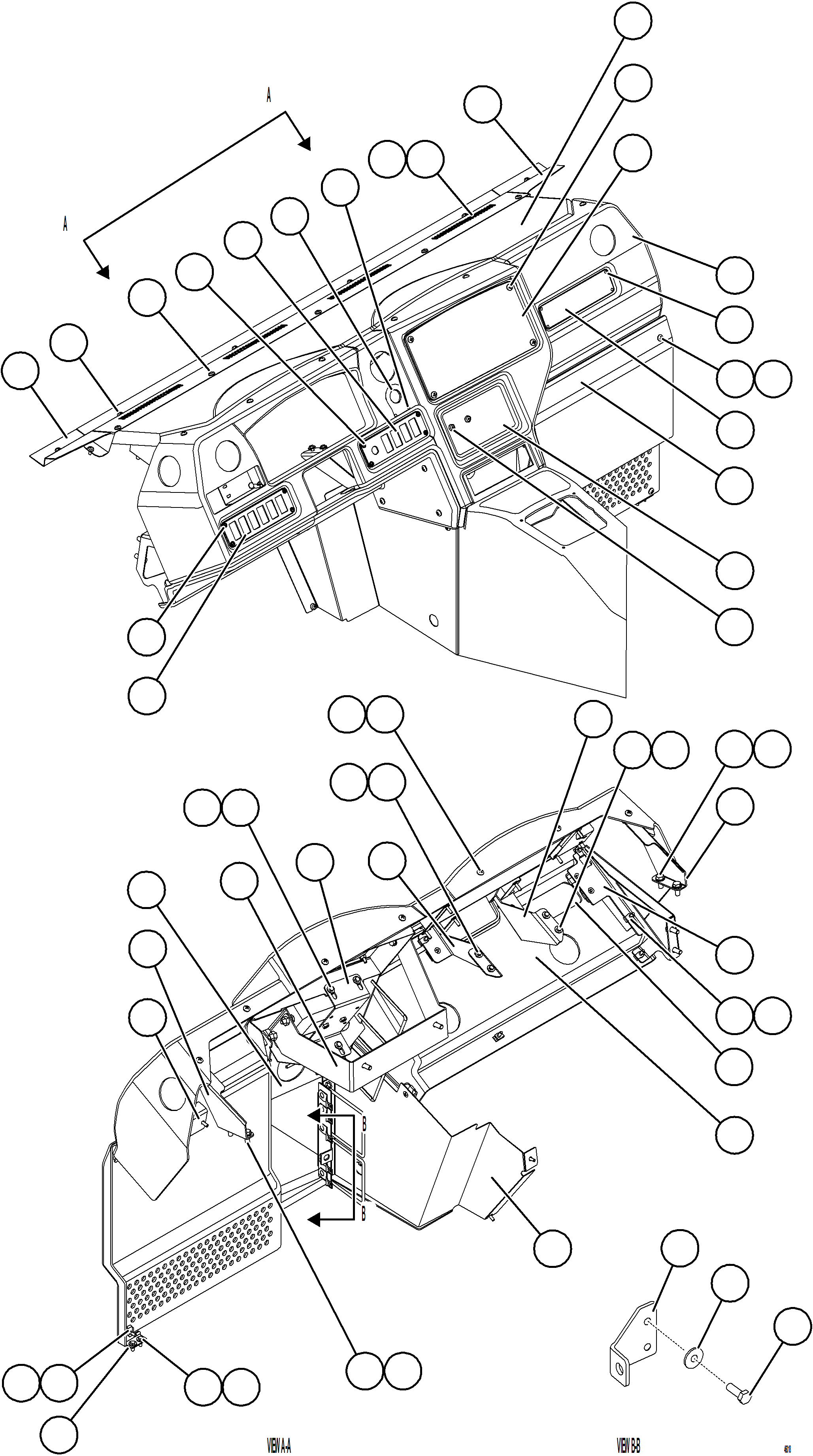 Komatsu parts book diagram for AFE77-BL 830E-5 S/N A50167 - A50168  CONUMA COAL: INSTRUMENT PANEL