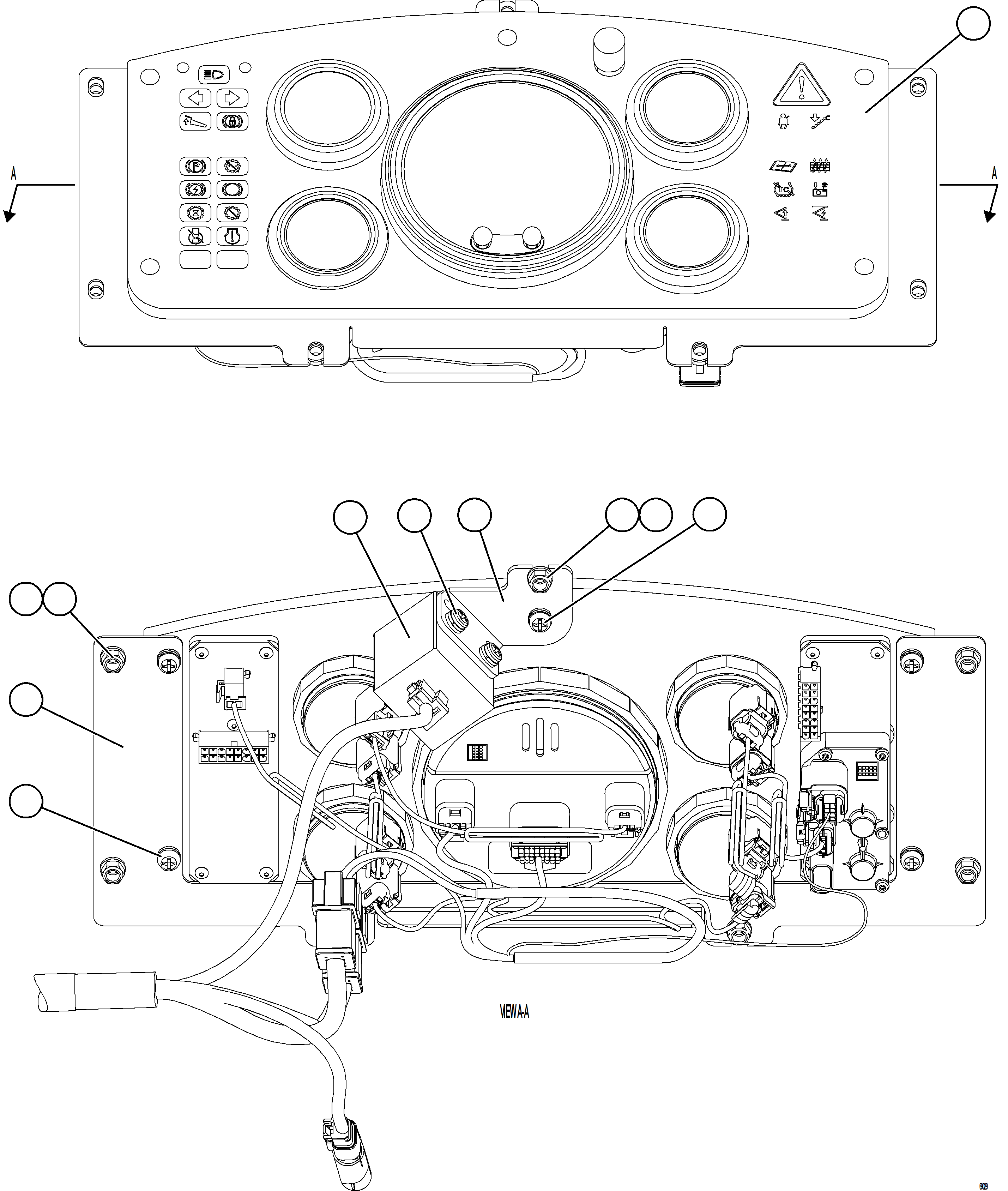 Komatsu parts book diagram for AFE77-BL 830E-5 S/N A50167 - A50168  CONUMA COAL: GAUGE PANEL INSTALLATION