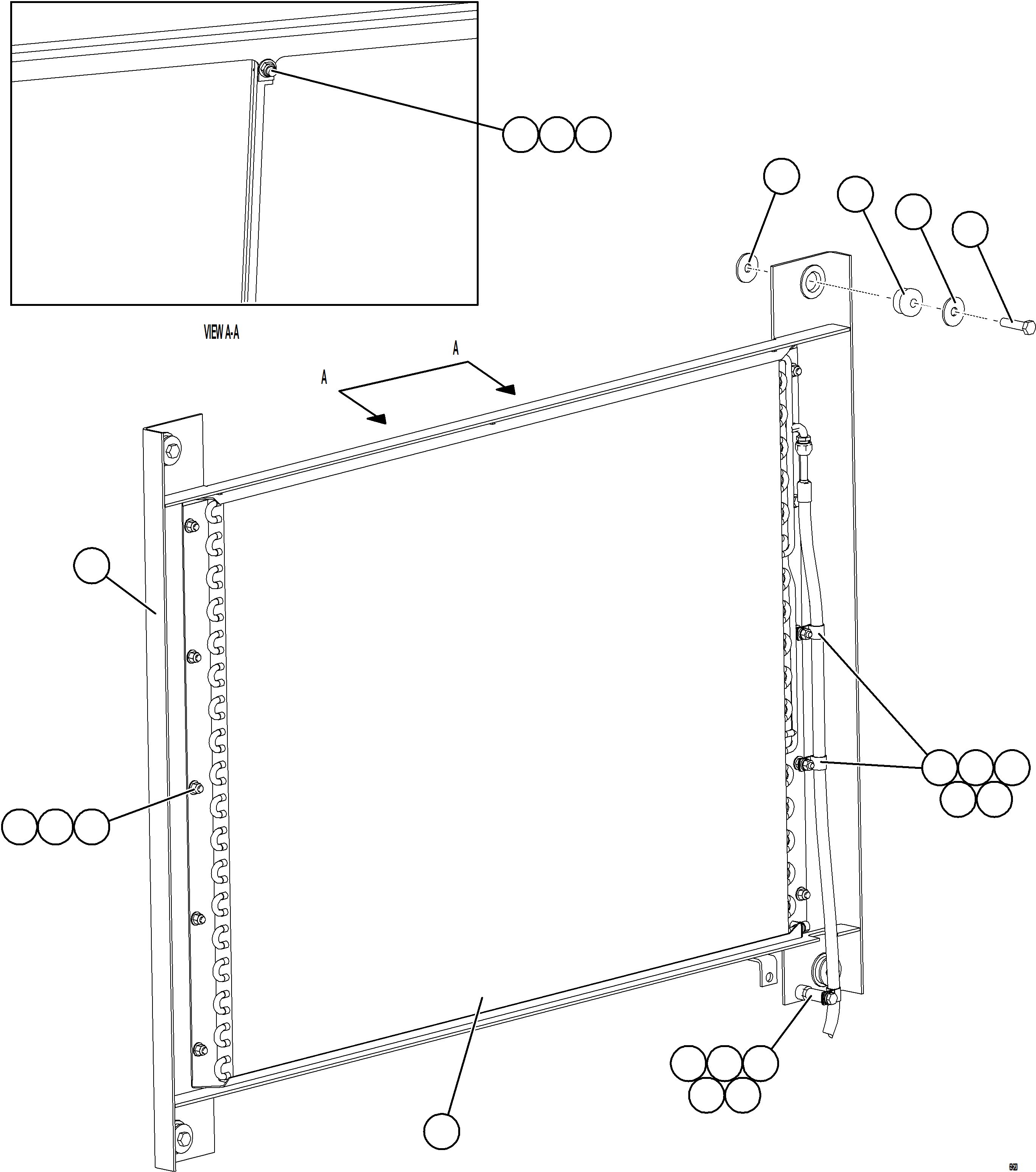 Komatsu parts book diagram for AFE77-BL 830E-5 S/N A50167 - A50168  CONUMA COAL: A/C CONDENSER INSTALLATION
