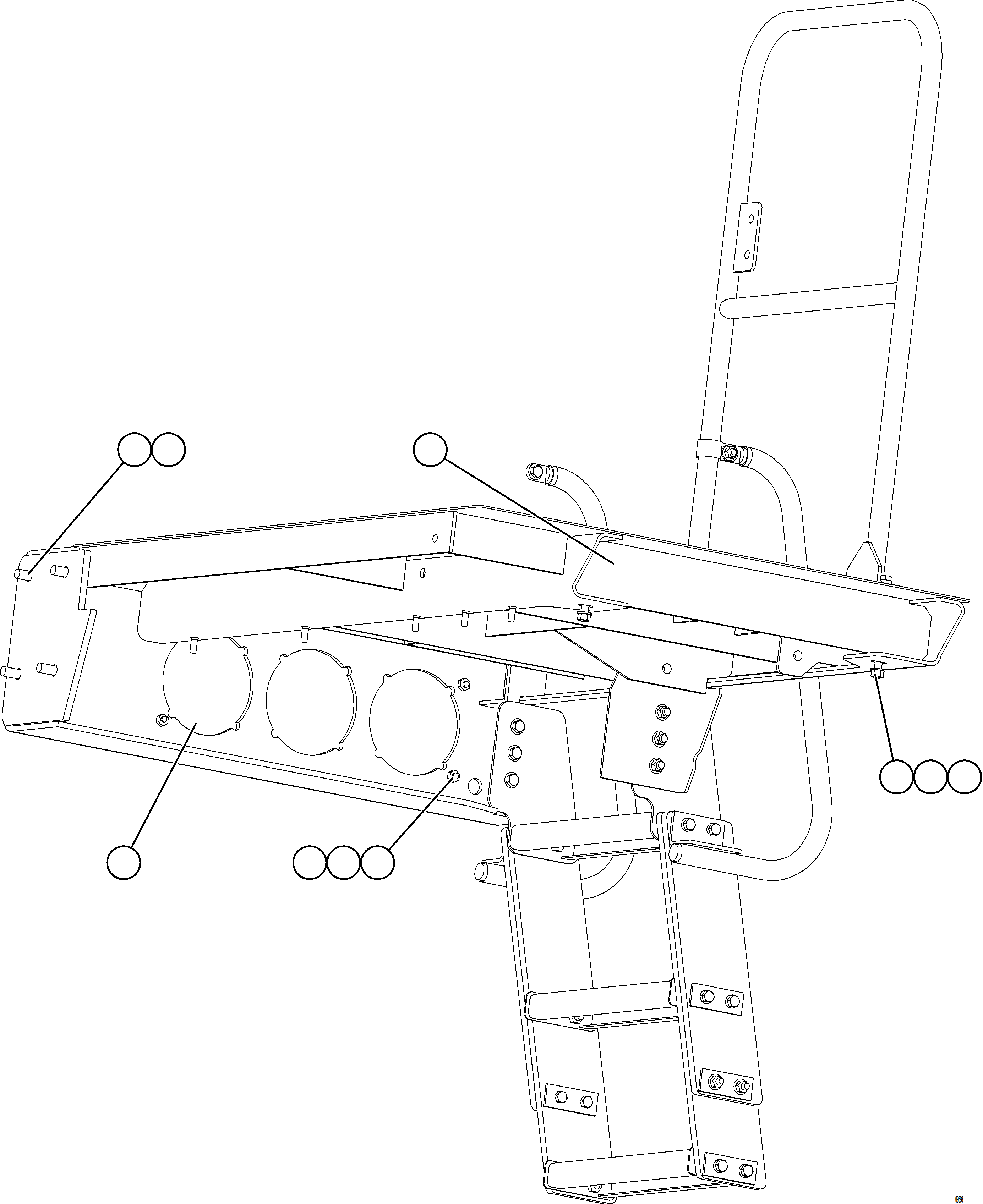 Komatsu parts book diagram for AFE77-BL 830E-5 S/N A50167 - A50168  CONUMA COAL: RH LOWER PLATFORM INSTALLATION