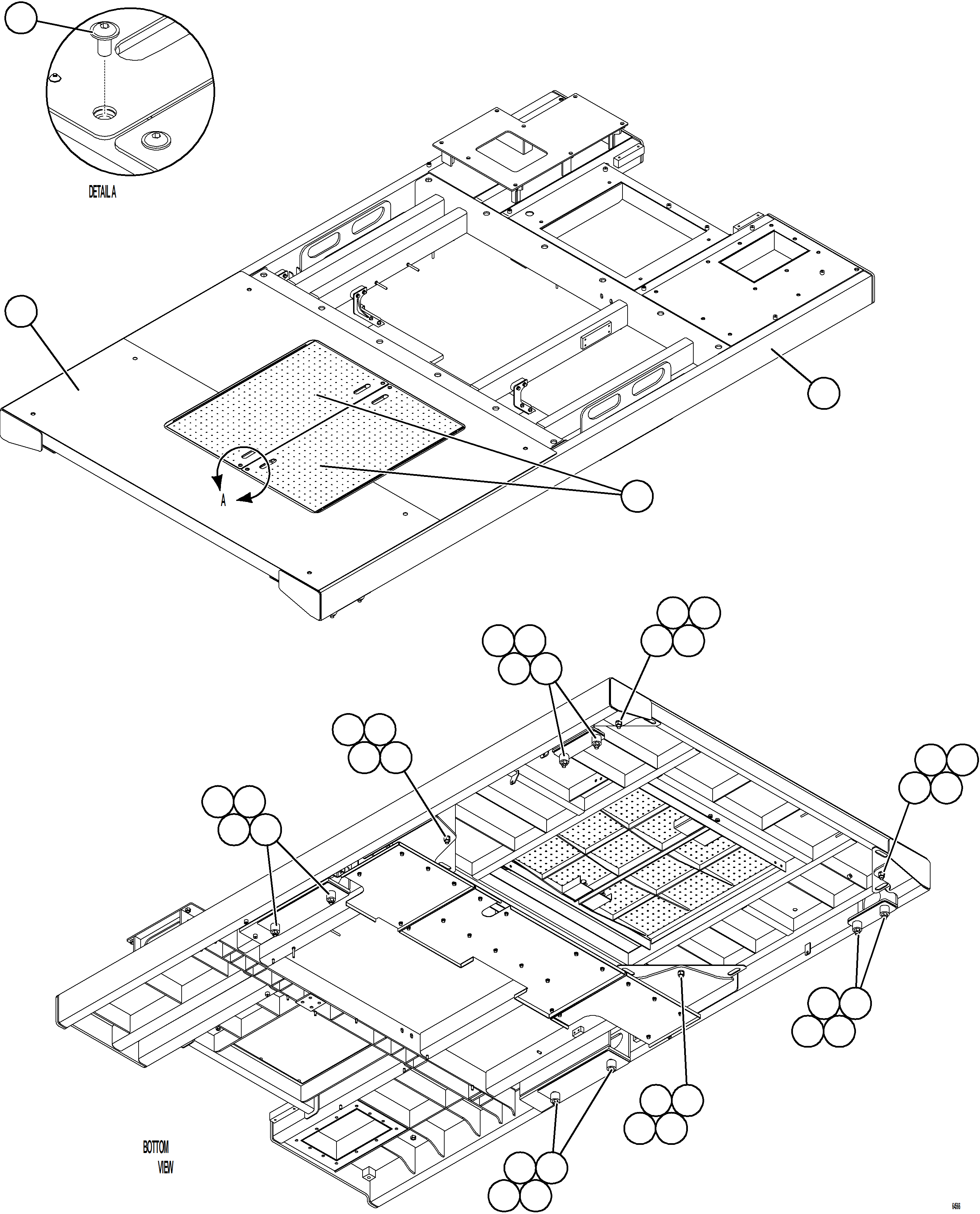Komatsu parts book diagram for AFE77-BL 830E-5 S/N A50167 - A50168  CONUMA COAL: CENTER DECK INSTALLATION
