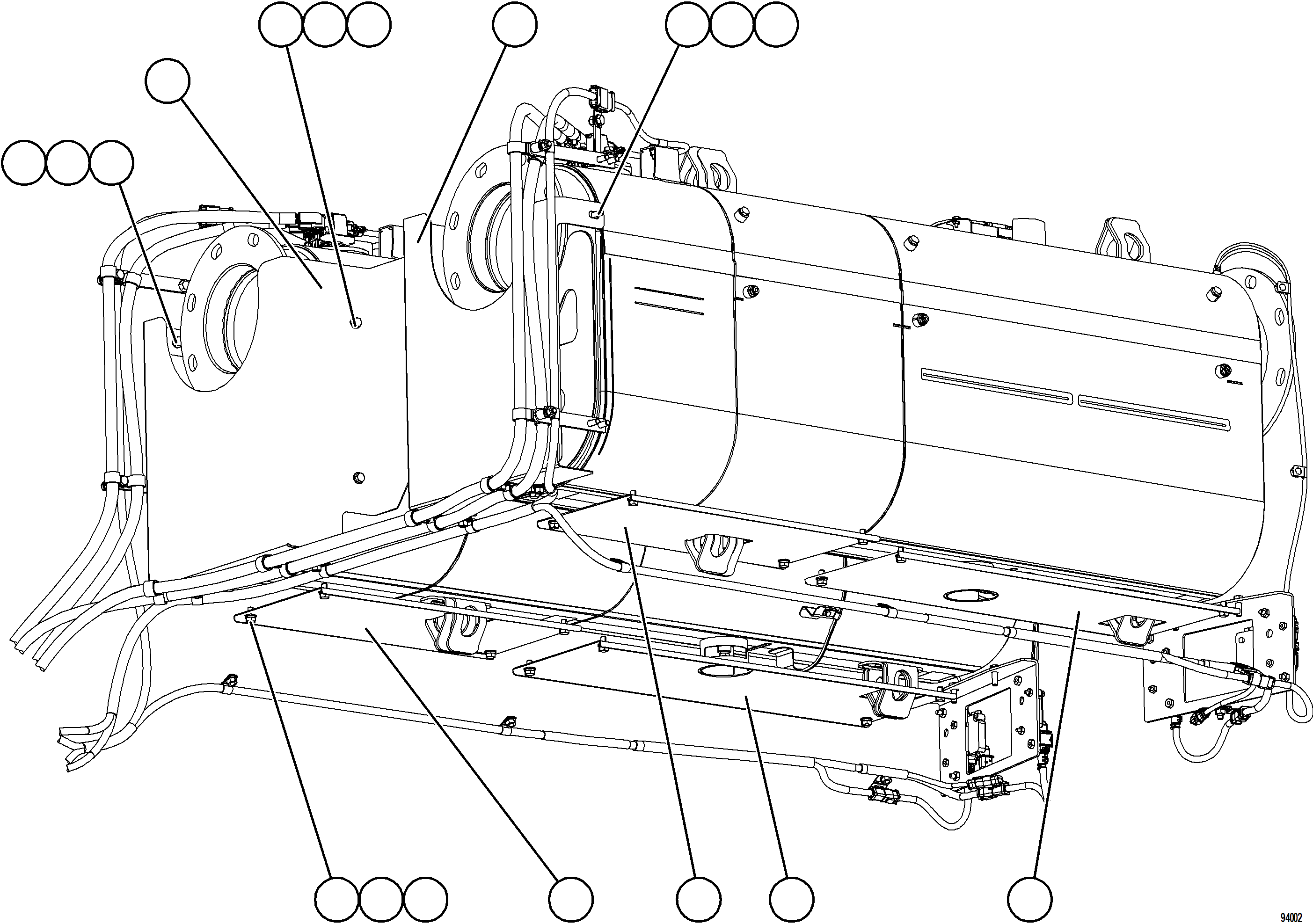 Komatsu parts book diagram for AFE77-BL 830E-5 S/N A50167 - A50168  CONUMA COAL: SCR ASSEMBLY HEAT SHIELDS