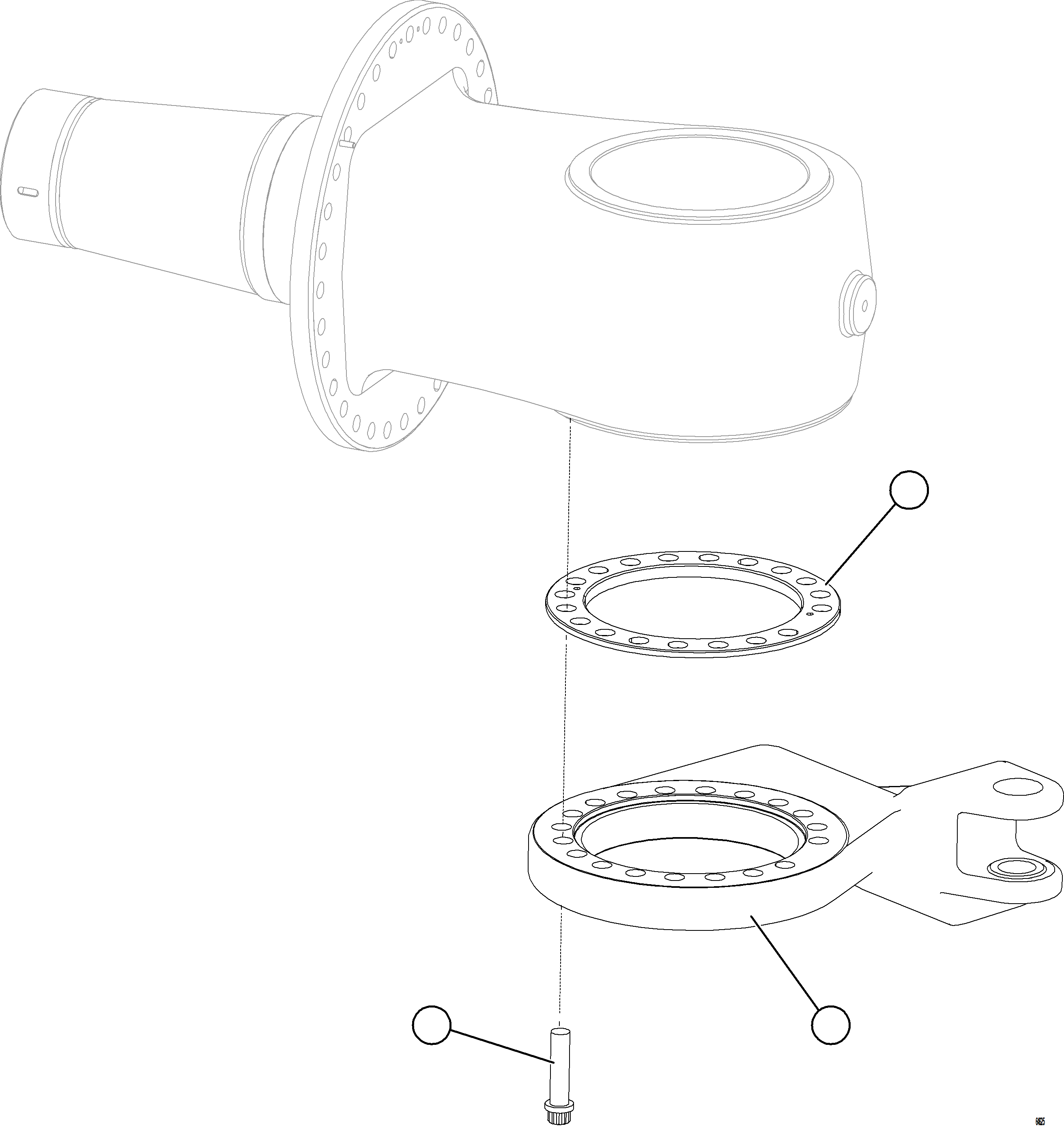 Komatsu parts book diagram for AFE77-BL 830E-5 S/N A50167 - A50168  CONUMA COAL: STEERING ARM INSTALLATION