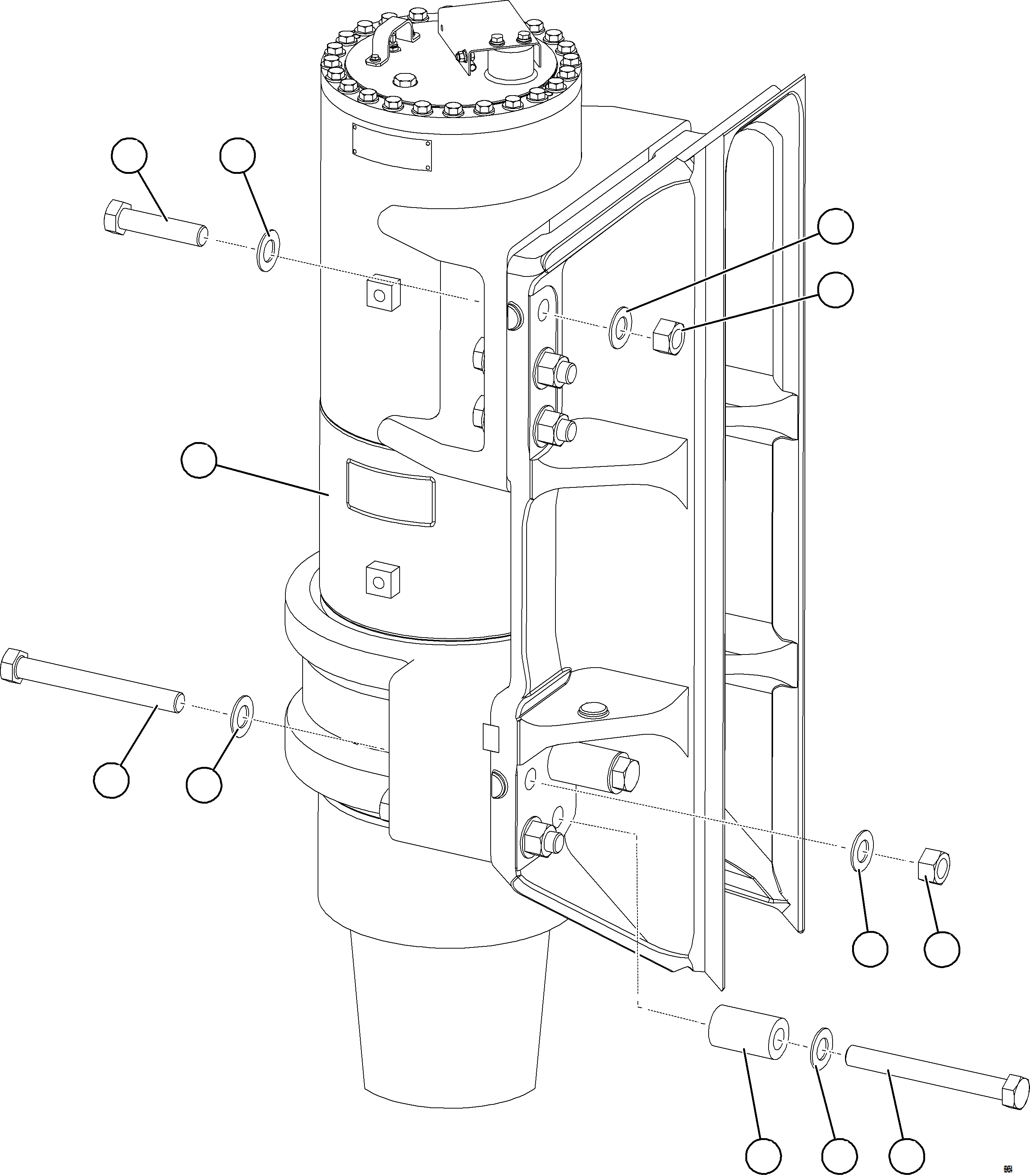 Komatsu parts book diagram for AFE77-BL 830E-5 S/N A50167 - A50168  CONUMA COAL: FRONT SUSPENSION INSTALLATION - FRAME