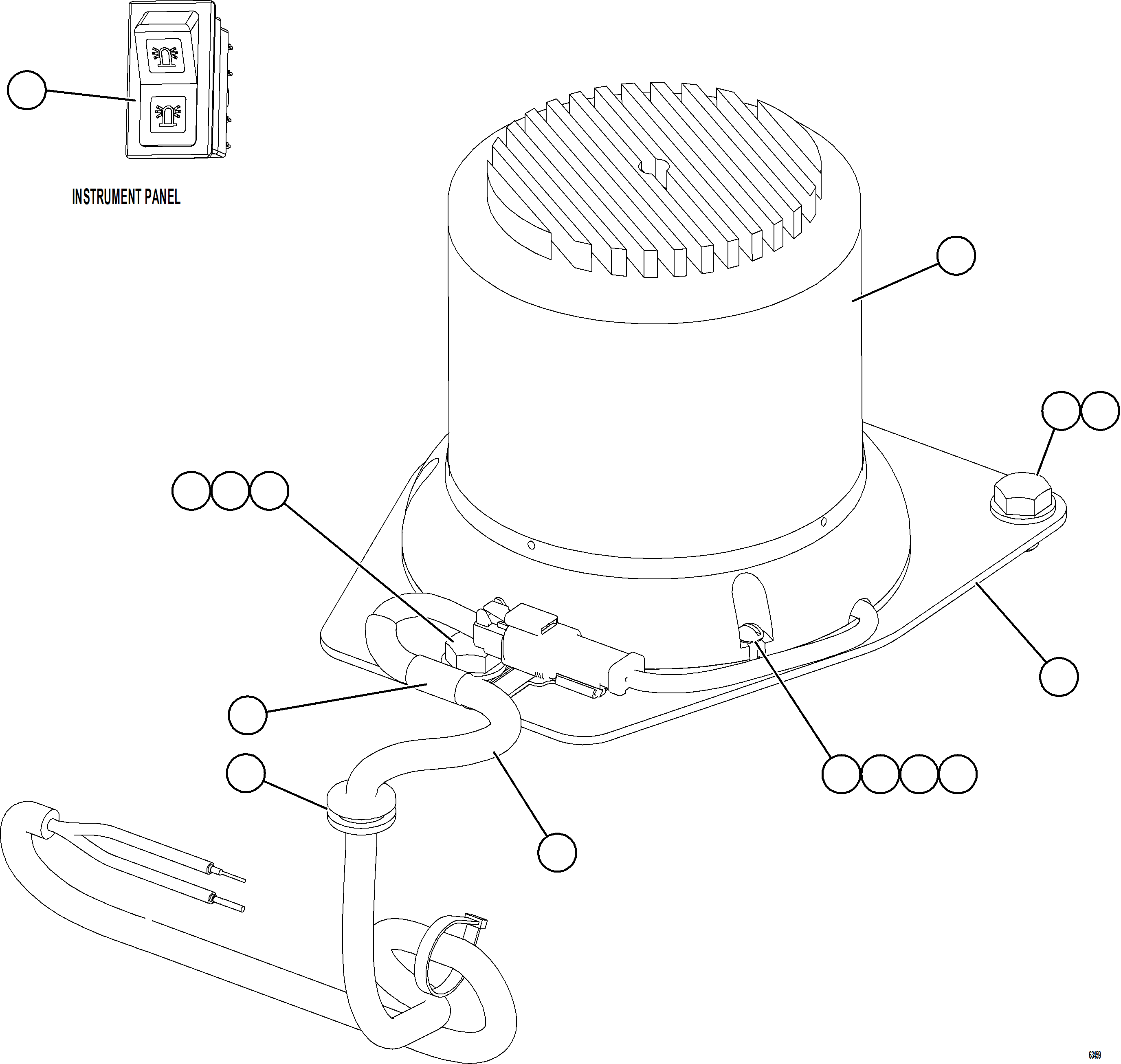 Komatsu parts book diagram for AFE77-BL 830E-5 S/N A50167 - A50168  CONUMA COAL: ROTATING BEACON