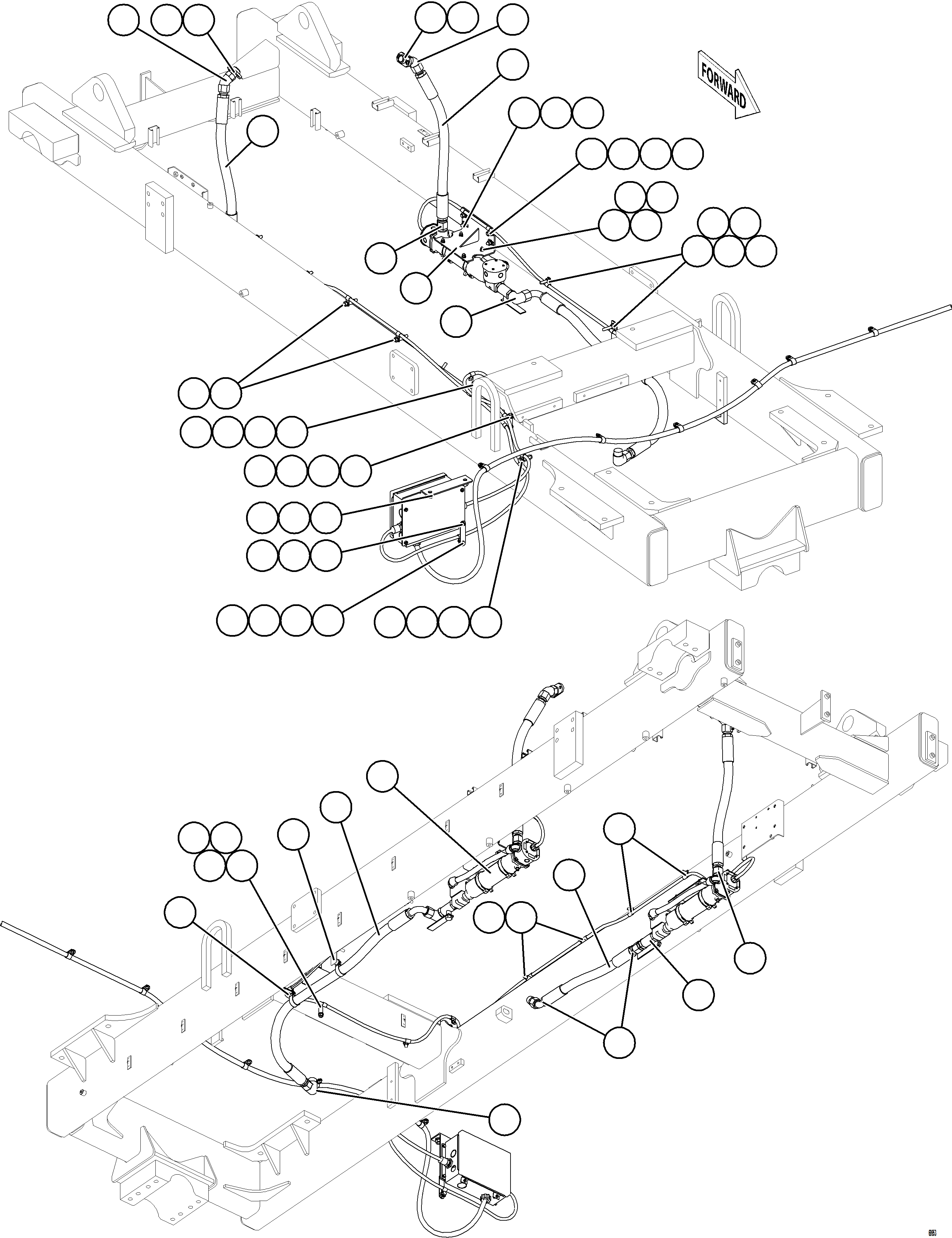 Komatsu parts book diagram for AFE77-BL 830E-5 S/N A50167 - A50168  CONUMA COAL: HOTSTART - ENGINE COOLANT