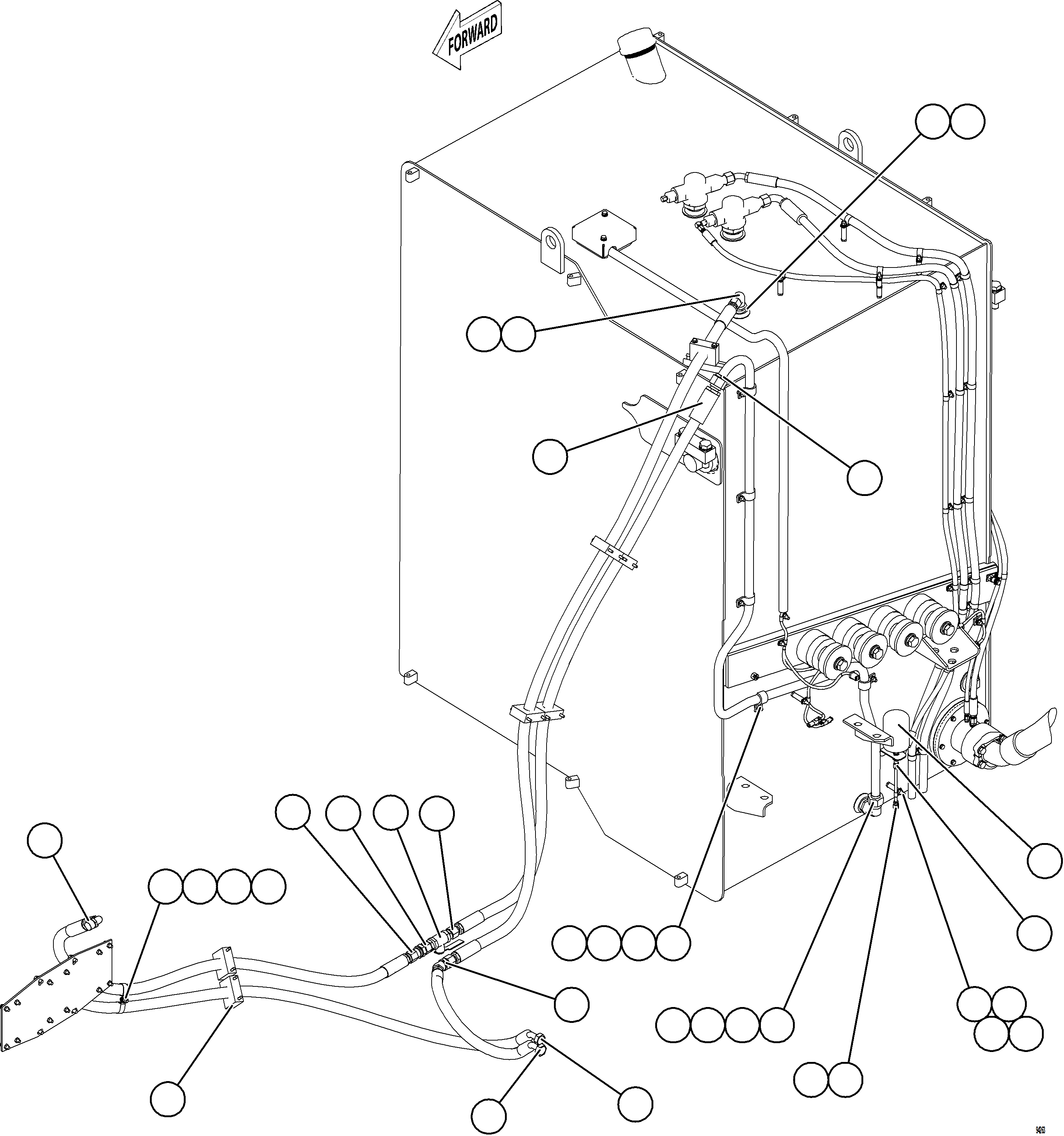 Komatsu parts book diagram for AFE77-BU 830E-5 S/N A50216 - A50217  KCH: FUEL SYSTEM PIPING    1/4