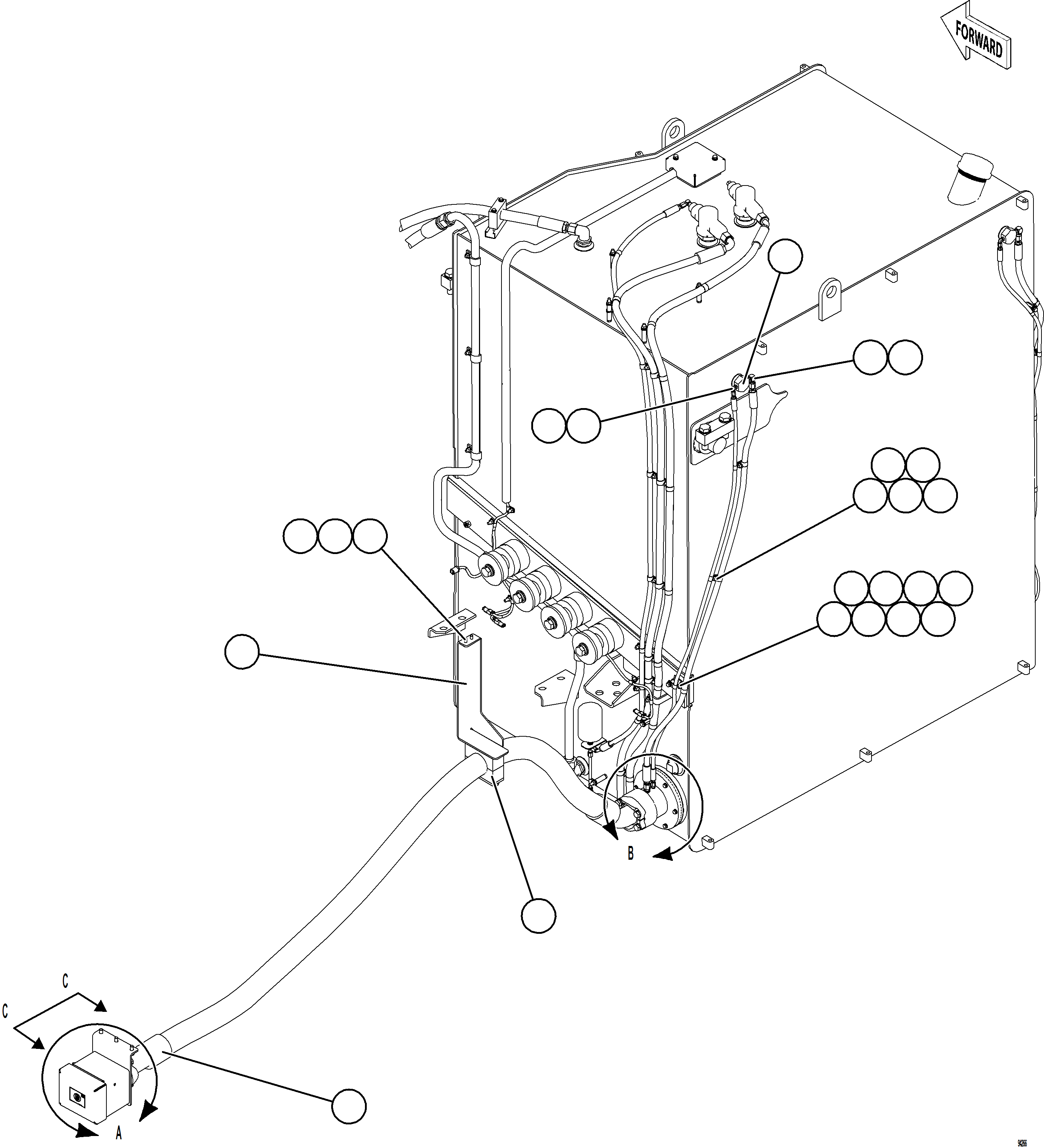 Komatsu parts book diagram for AFE77-BU 830E-5 S/N A50216 - A50217  KCH: FUEL TANK REMOTE FILL - LH    1/2