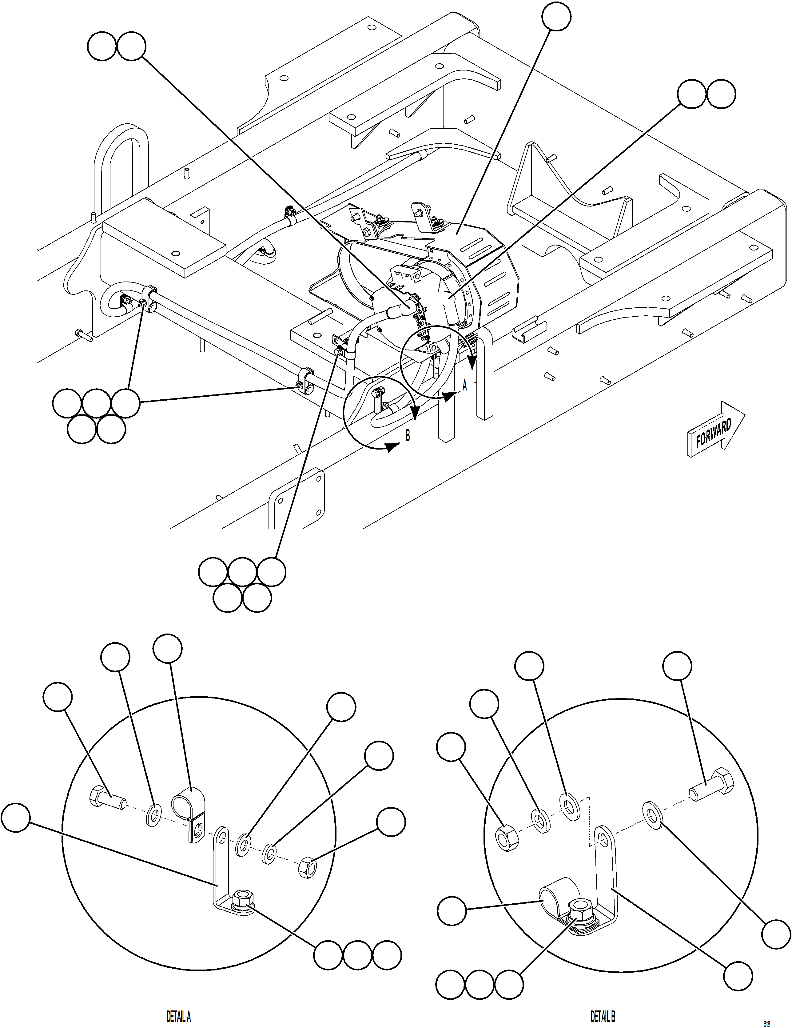 Komatsu parts book diagram for AFE77-BU 830E-5 S/N A50216 - A50217  KCH: BATTERY CHARGING ALTERNATOR WIRING    1/2